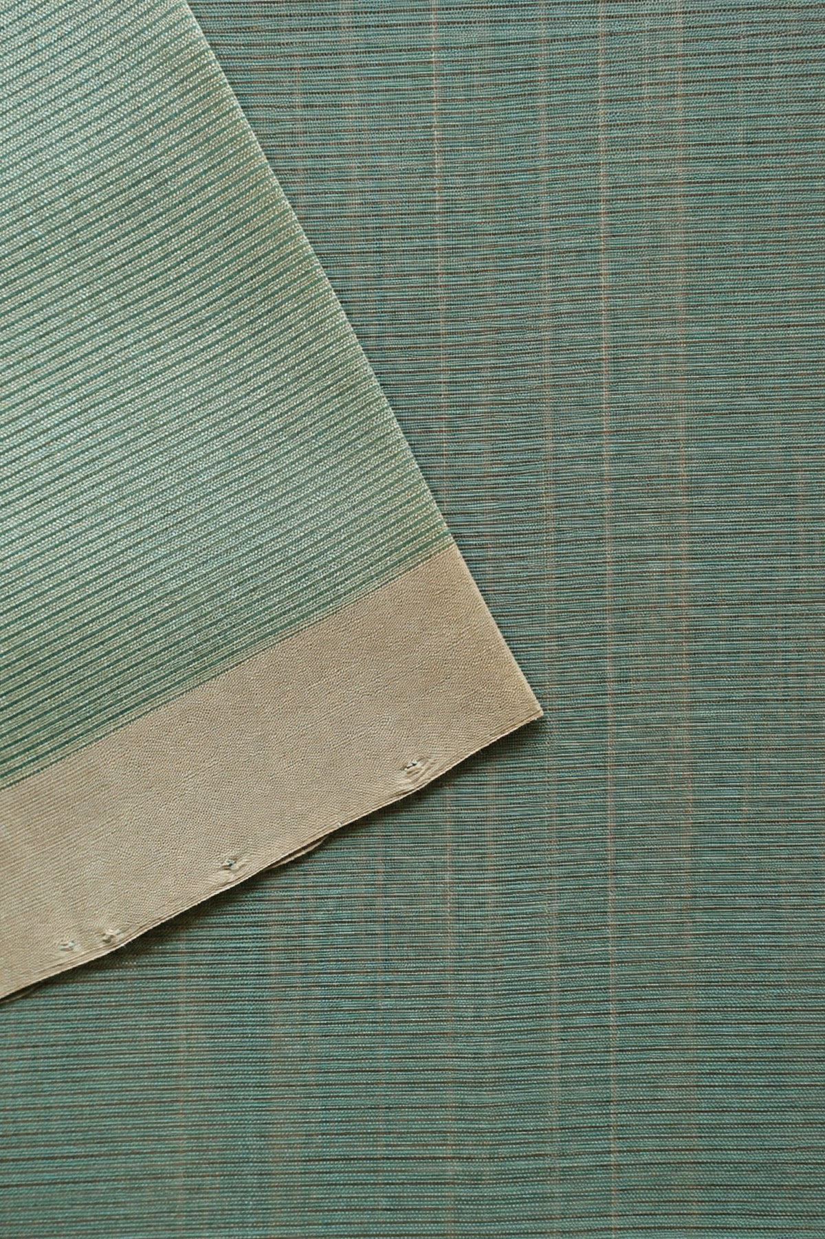 Seafoam Green with Beige Border Mangalagiri Silk Cotton Saree