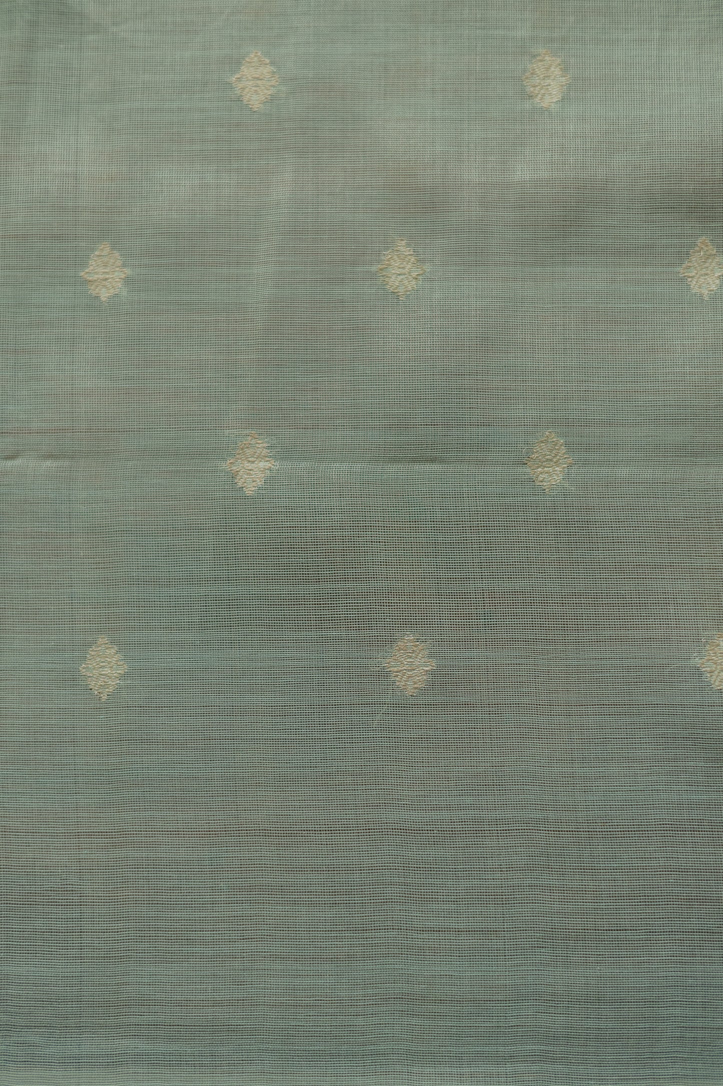 Mint Green Silk Cotton Plain Body with Silver Motif Saree