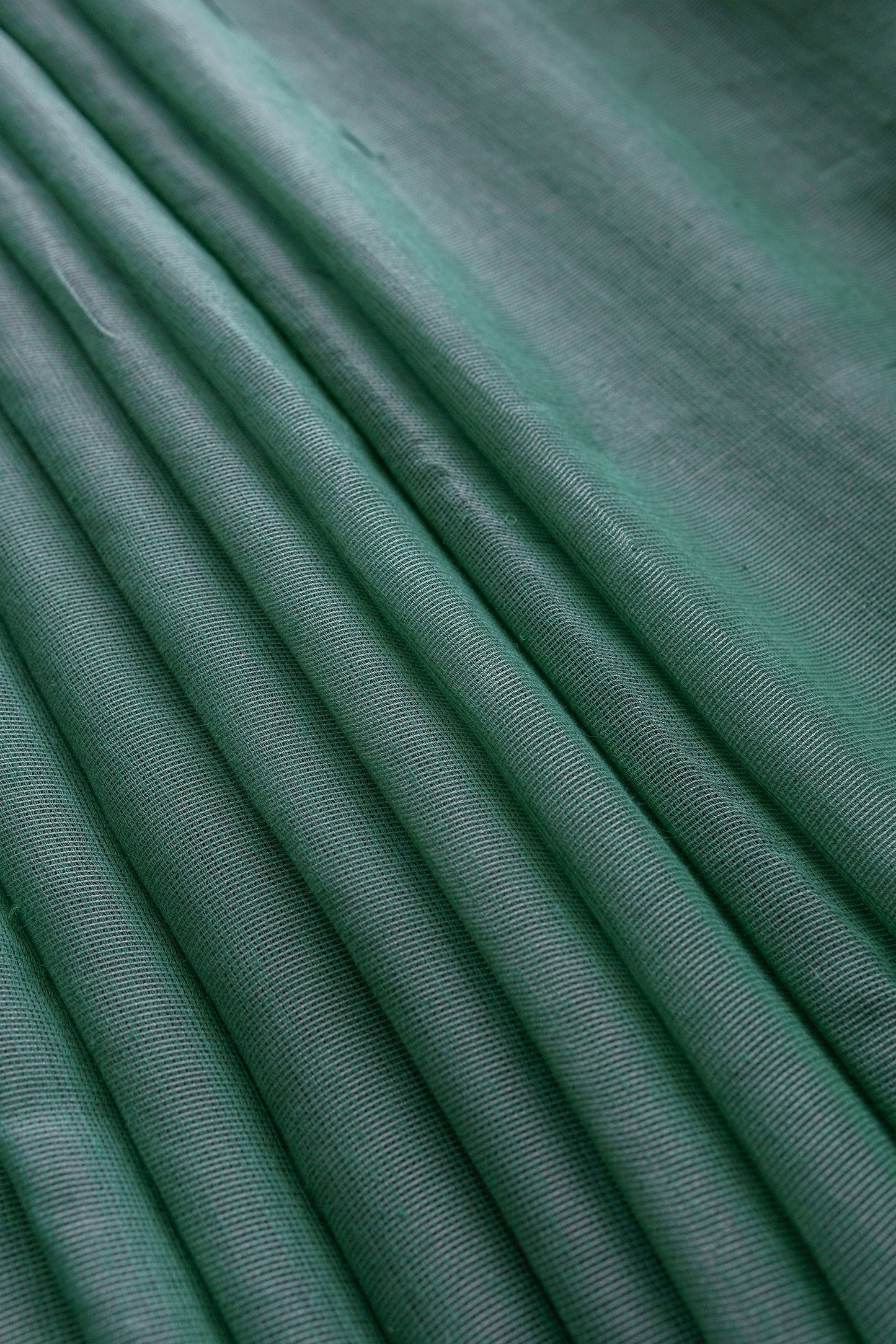 Green Silk with Mercerised Cotton with Mock Leno Weave Saree