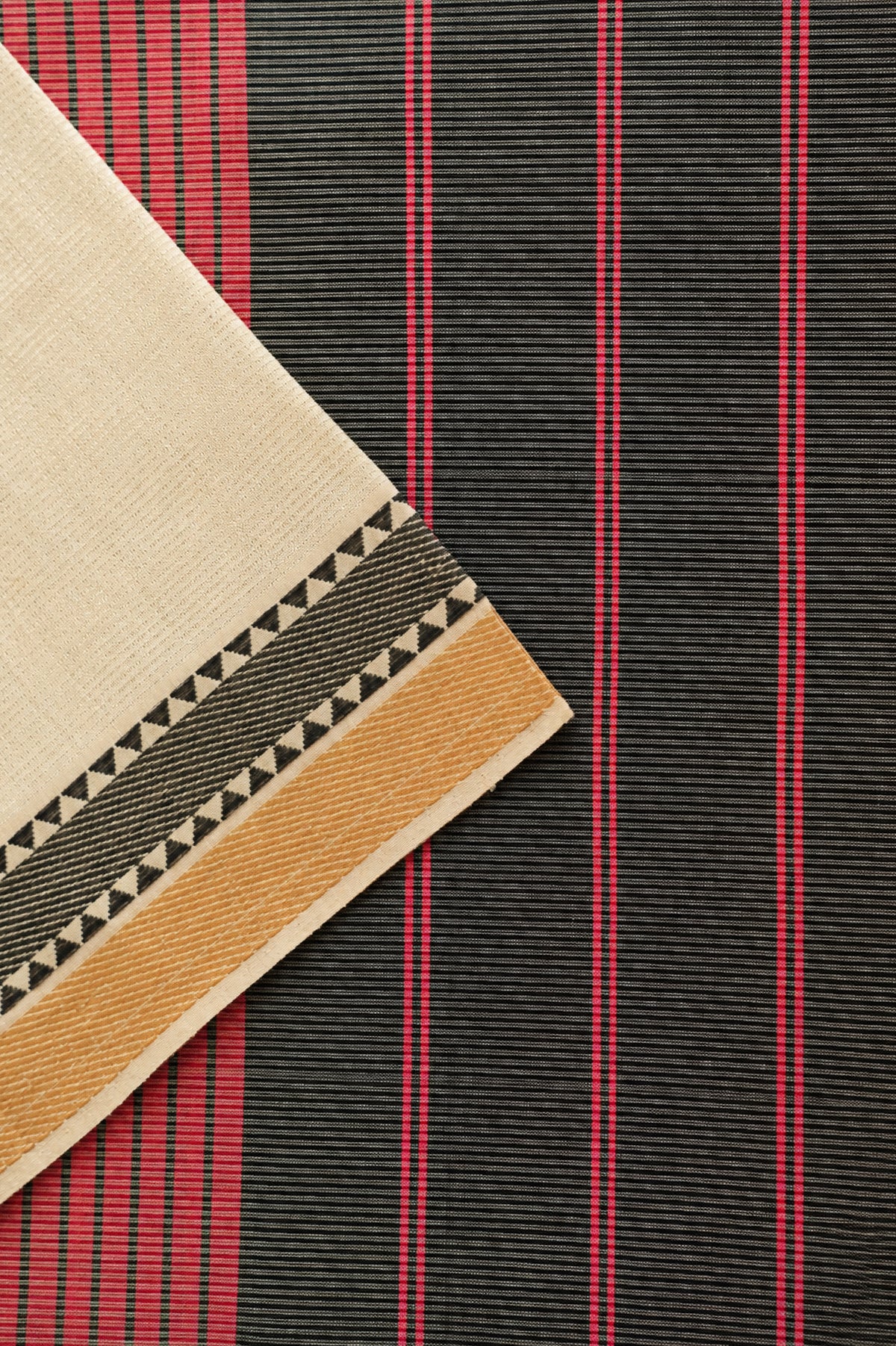 Sand Beige with Black Border Mangalagiri Silk Cotton Saree