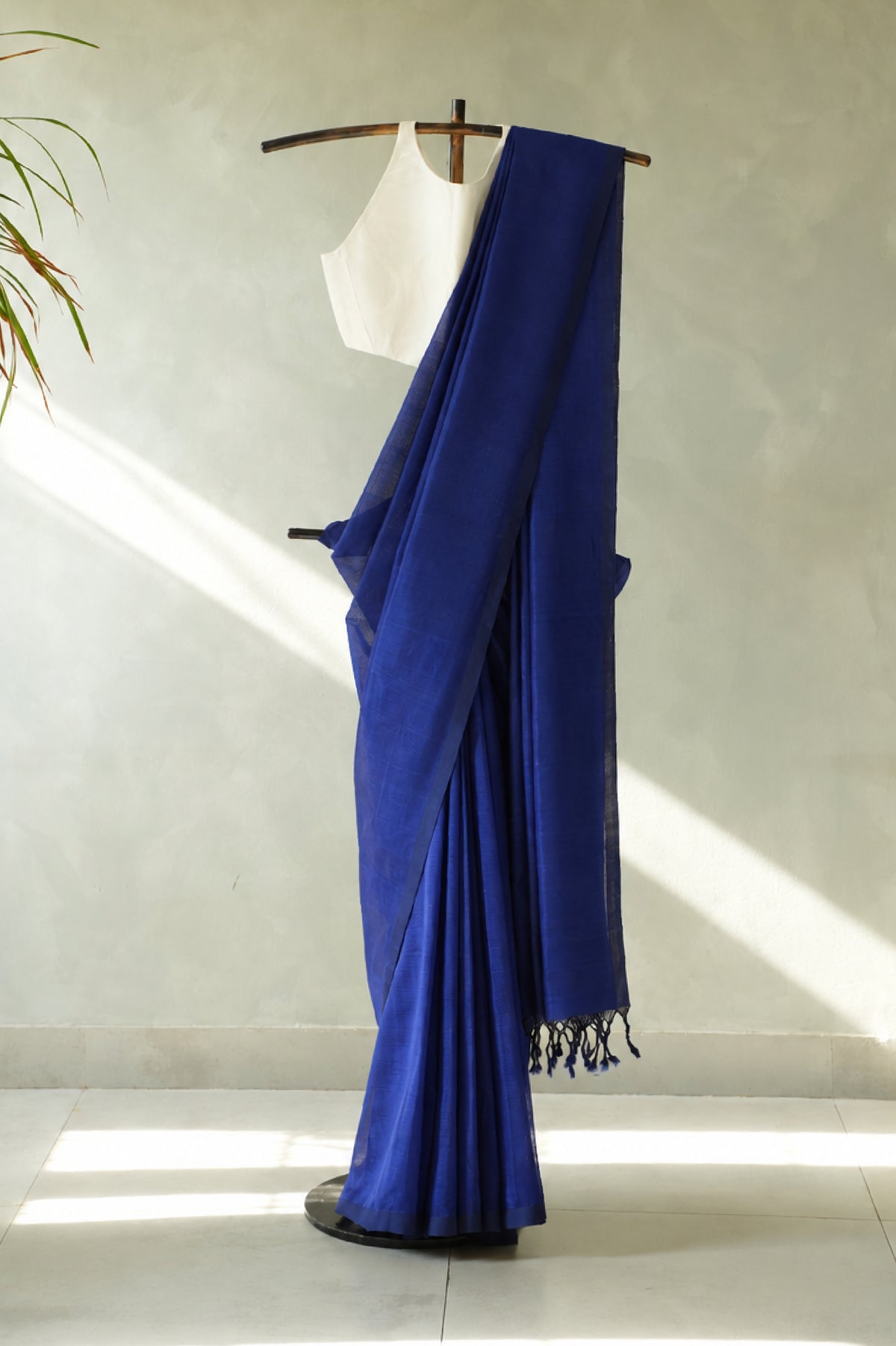 Deep Indigo Blue Mangalagiri Silk Cotton Saree