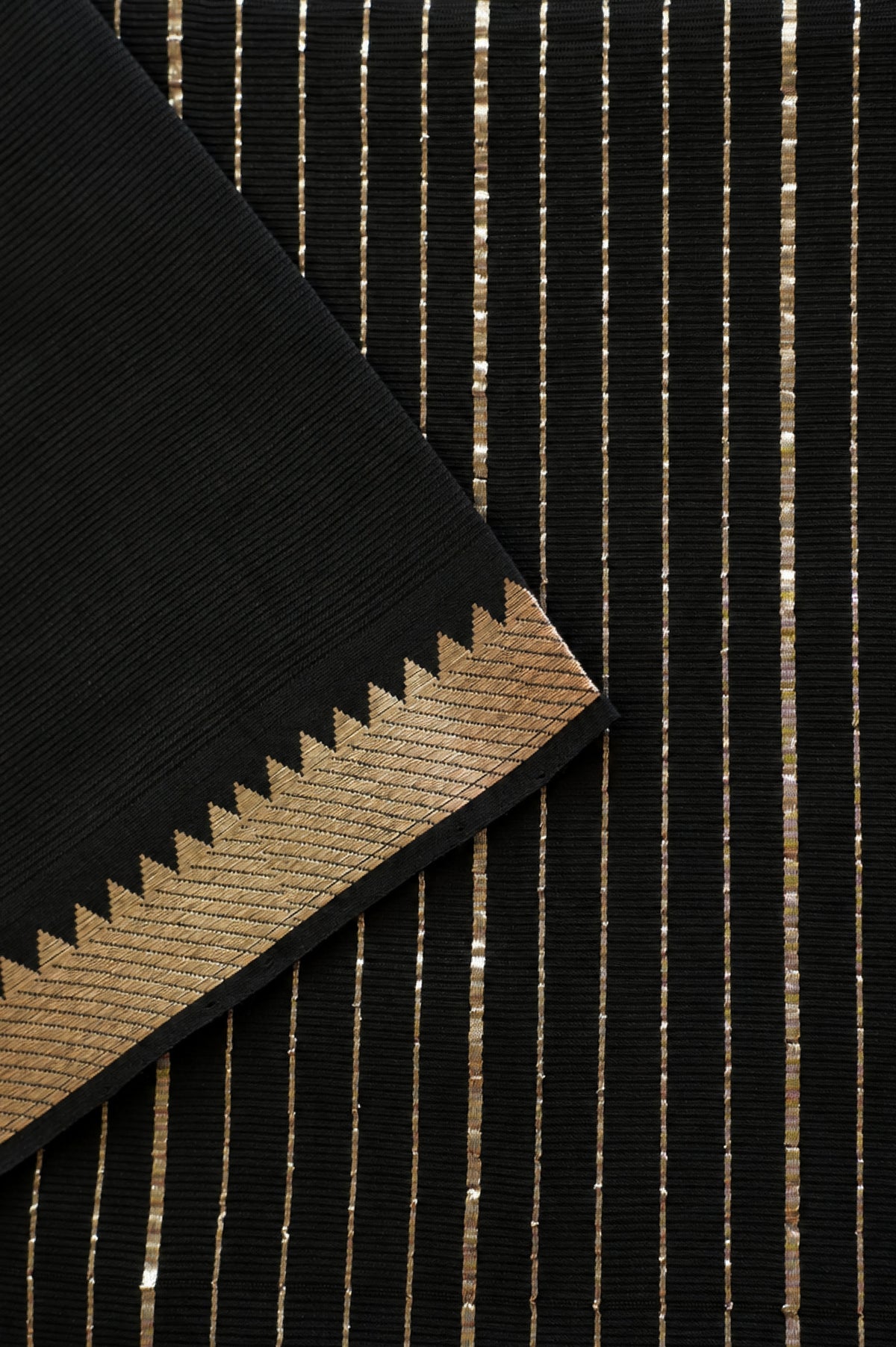 Black Mangalagiri Silk Cotton with Silver Border Saree