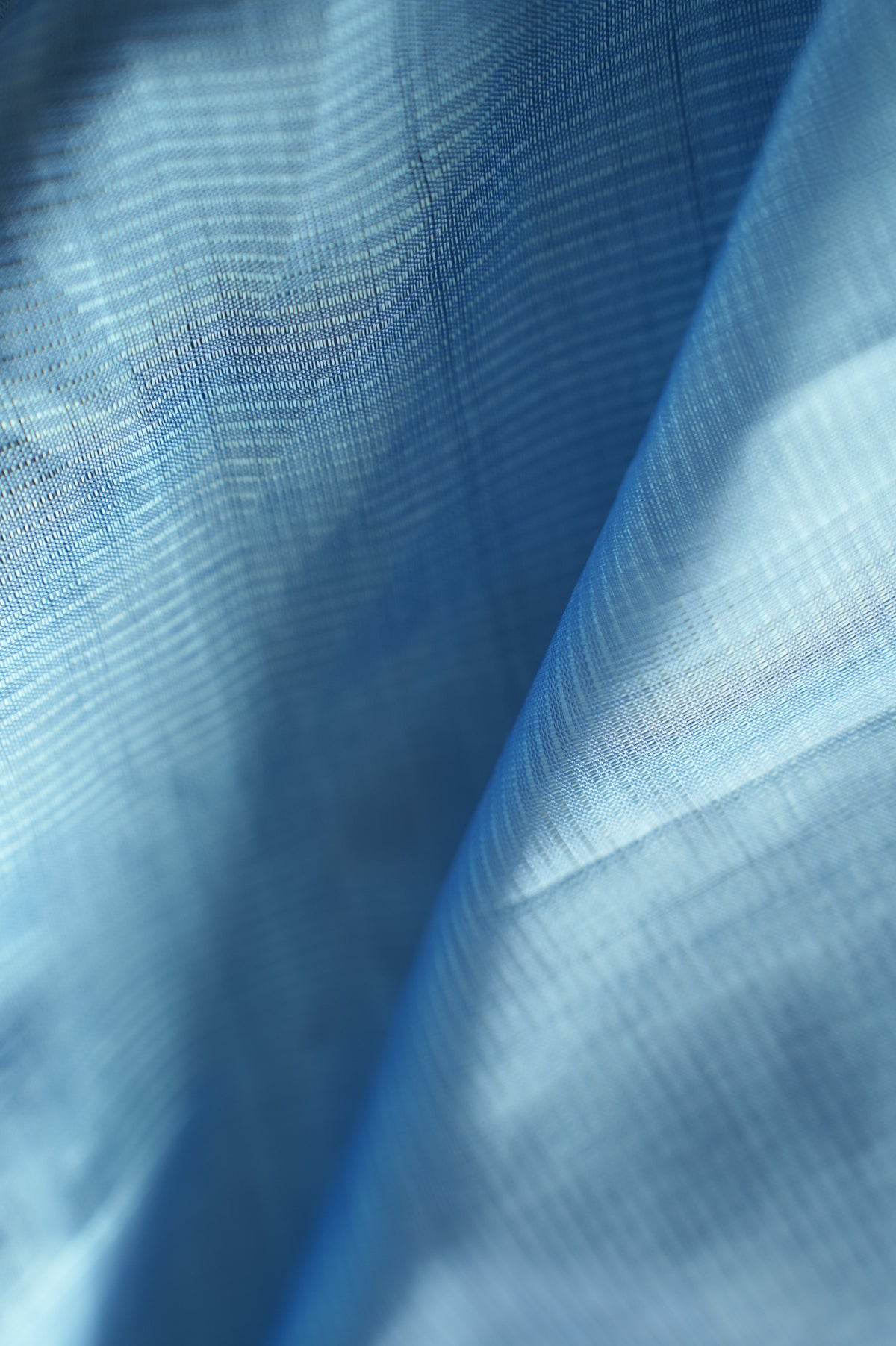 Sky Blue Mangalagiri Silk Cotton with Dusty Pink and Silver Zari Border Saree