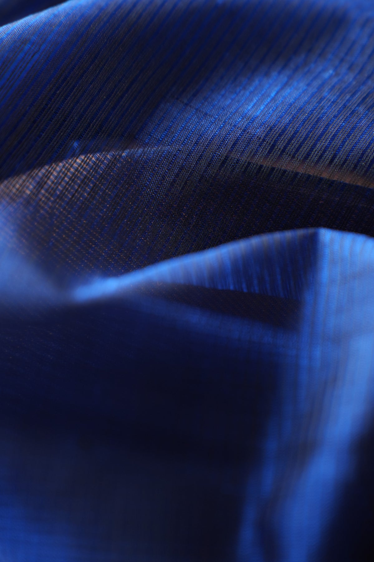 Royal Blue Mangalagiri Silk Cotton with Gold Zari Temple Border