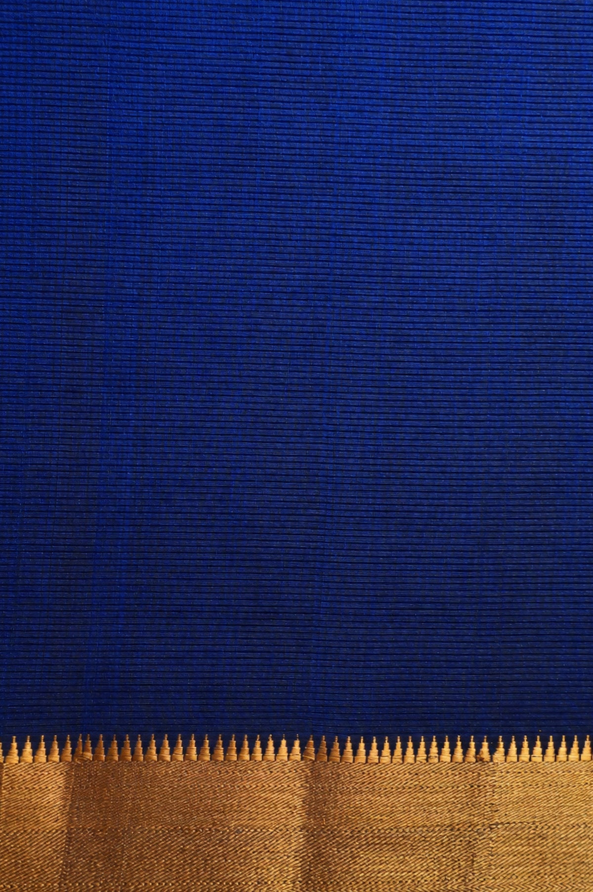 Royal Blue Mangalagiri Silk Cotton with Gold Zari Temple Border