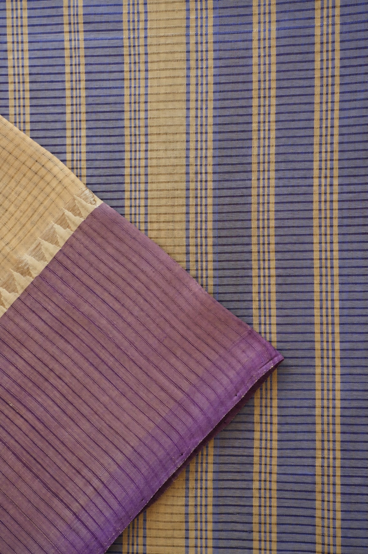 Soft Sandal Mangalagiri Silk Cotton with Lavender Border Saree