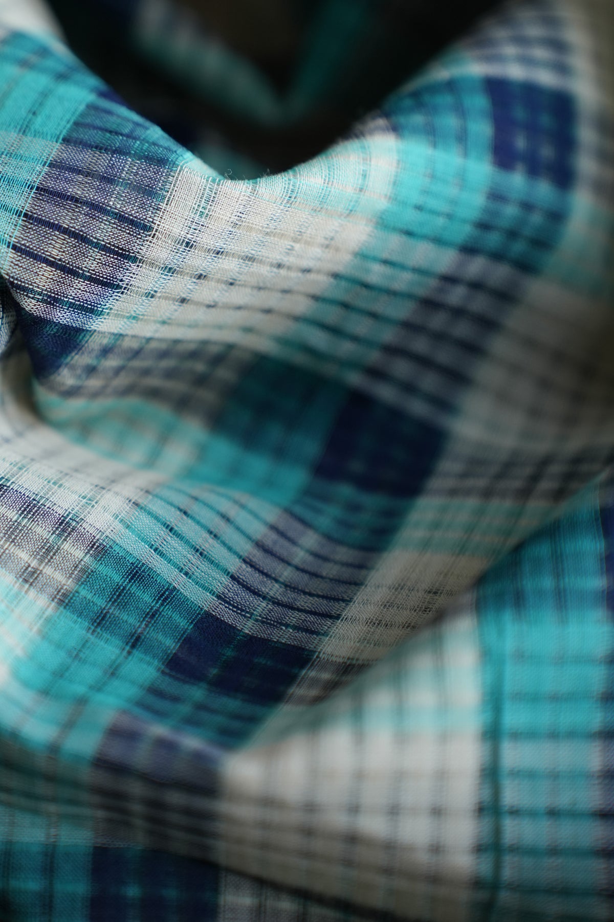 Multicoloured Checked Mangalagiri Cotton with Gold Zari Border Saree