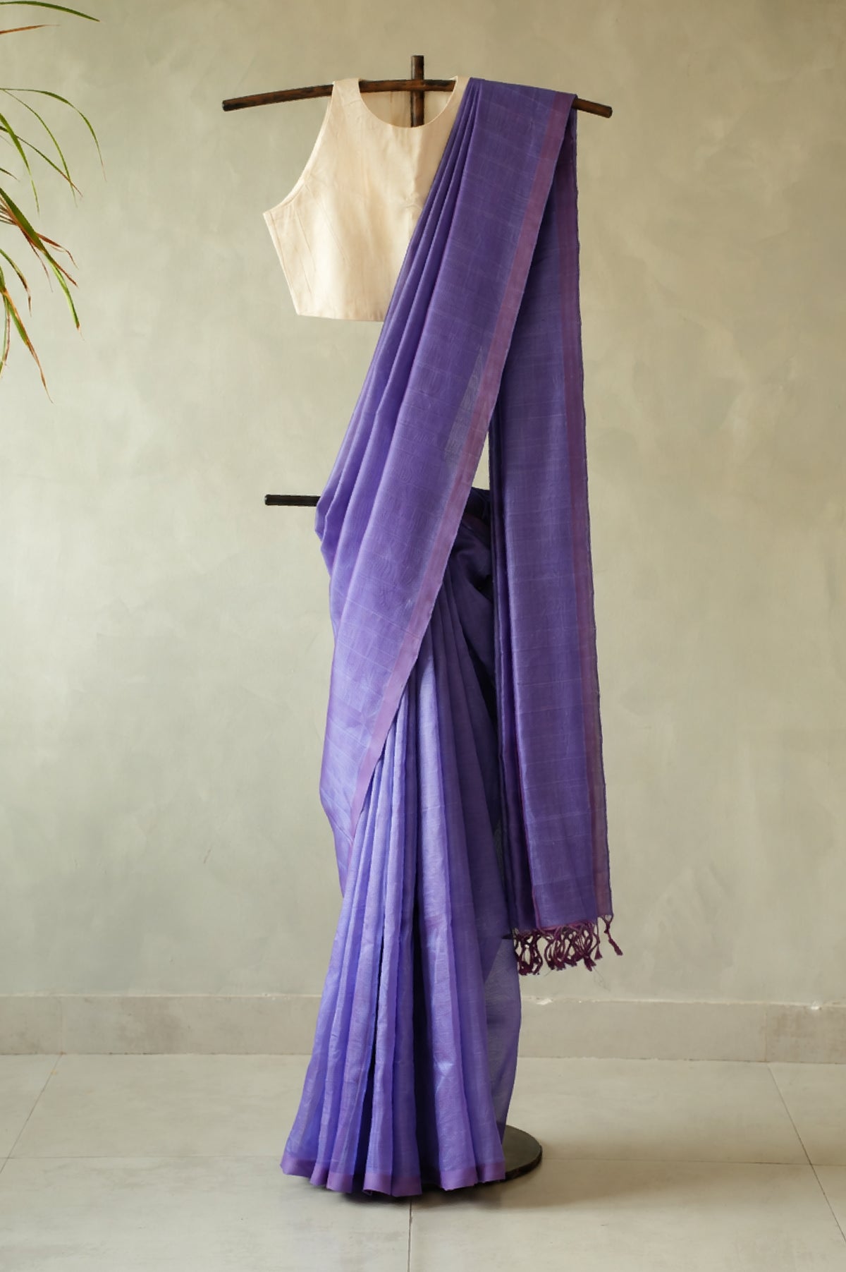Lavender Purple Mangalagiri Silk Cotton Saree