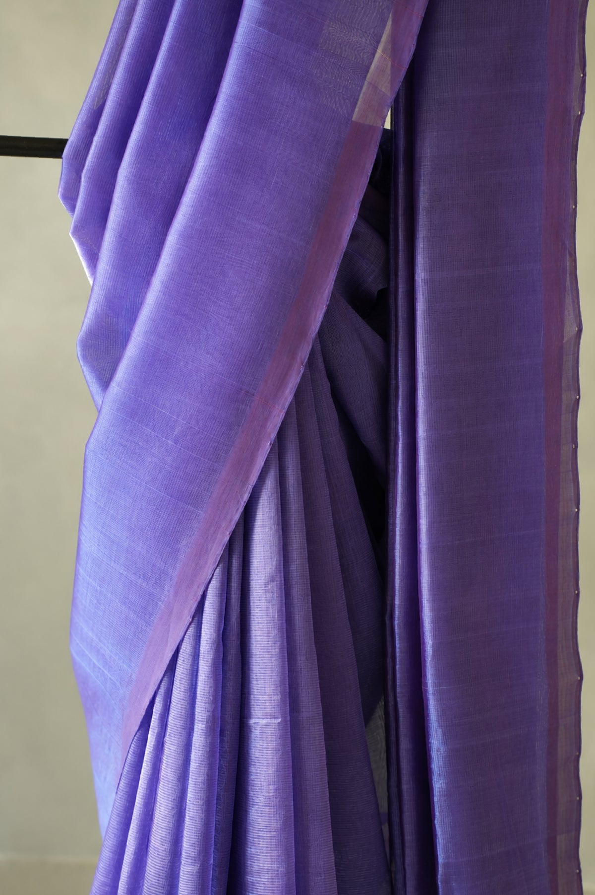 Lavender Purple Mangalagiri Silk Cotton Saree