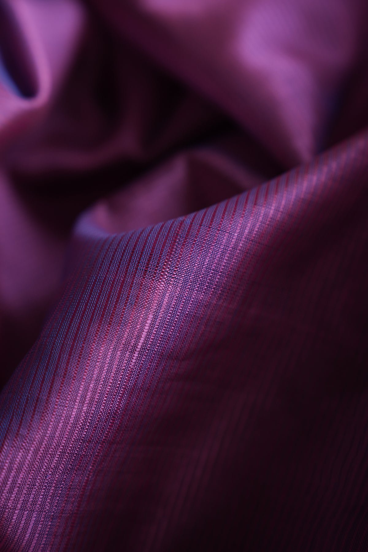Deep Magenta with Silver & Violet Border Mangalagiri Silk Cotton Saree