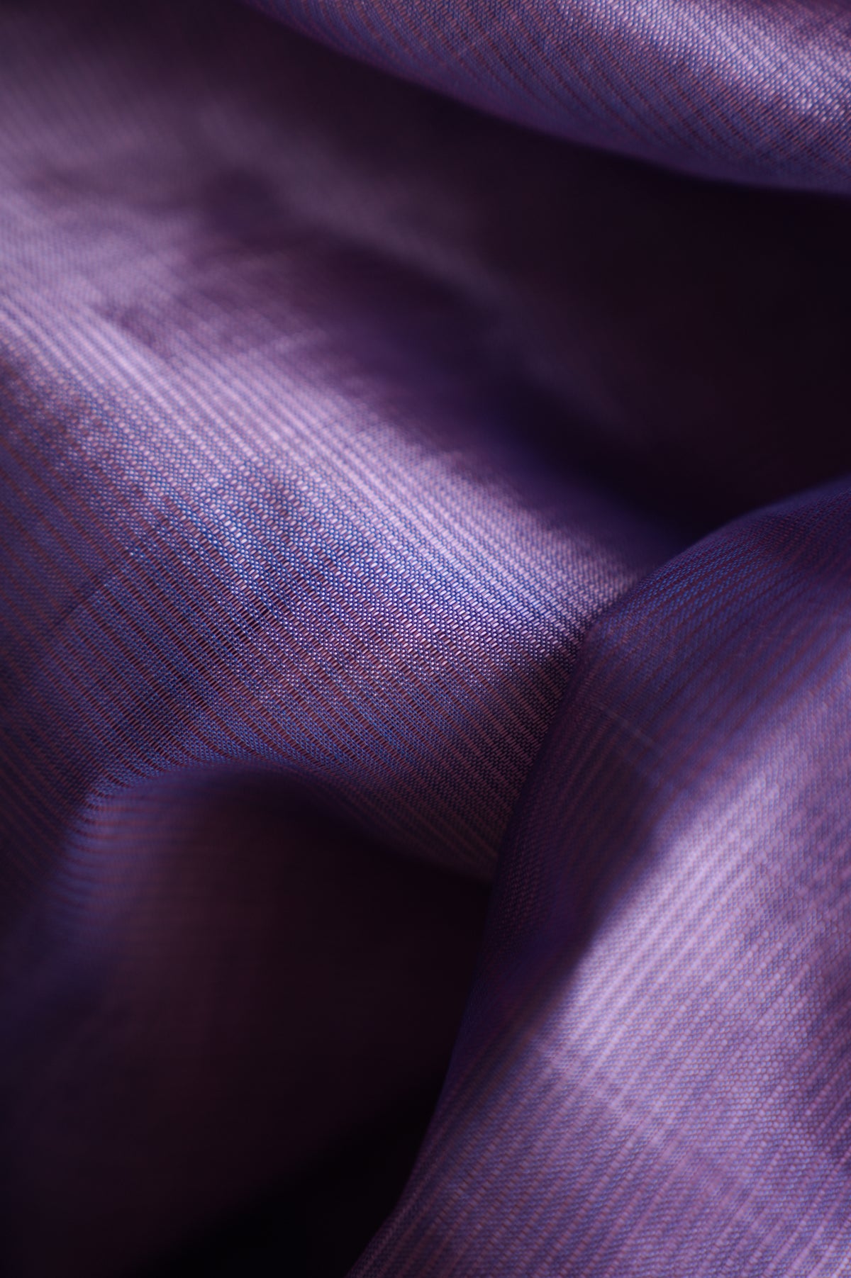 Dusty Lavender with Orange & Silver Border Mangalagiri Silk Cotton Saree