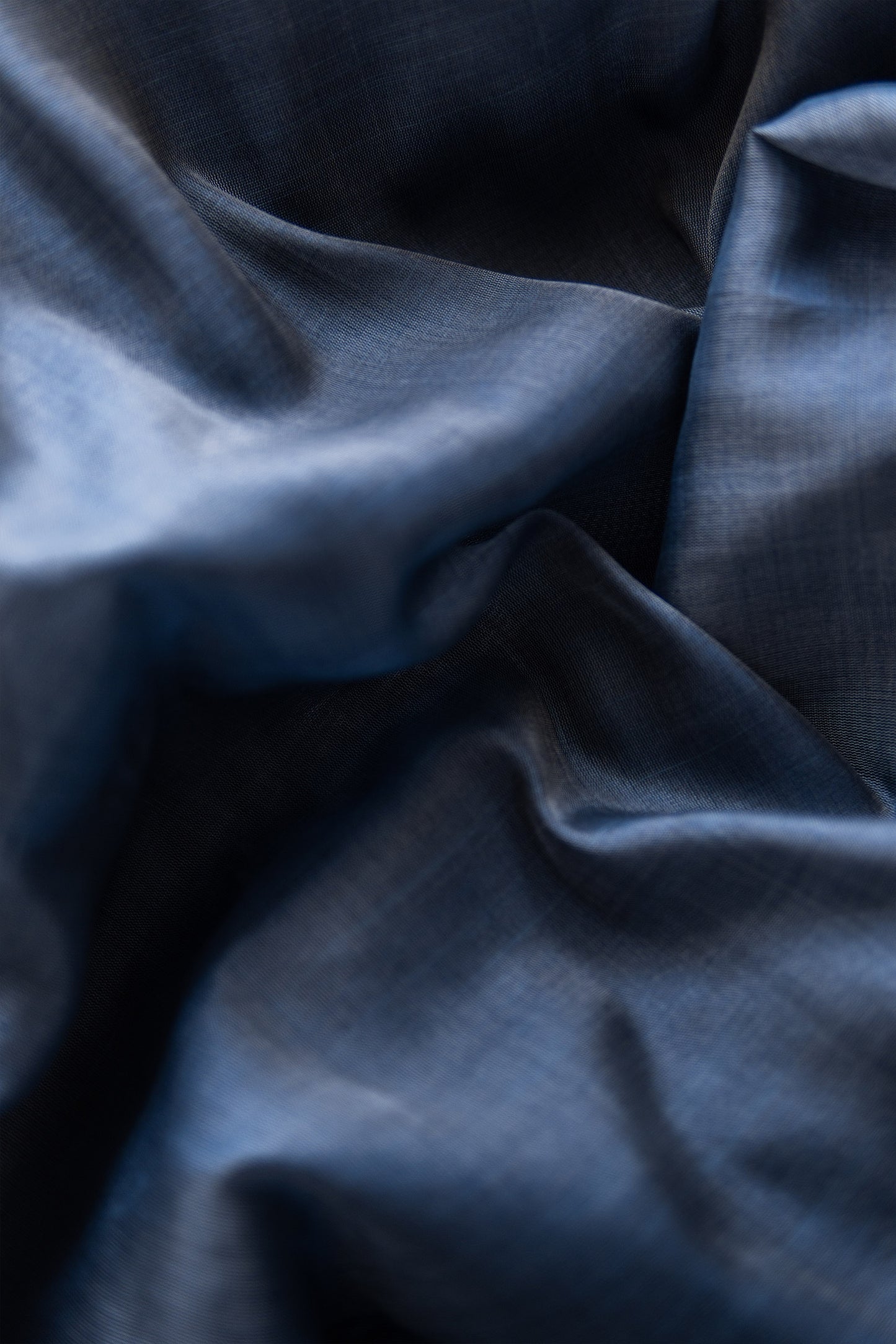 Deep Blue Silk with Moonga and an Abstract Pallu Saree