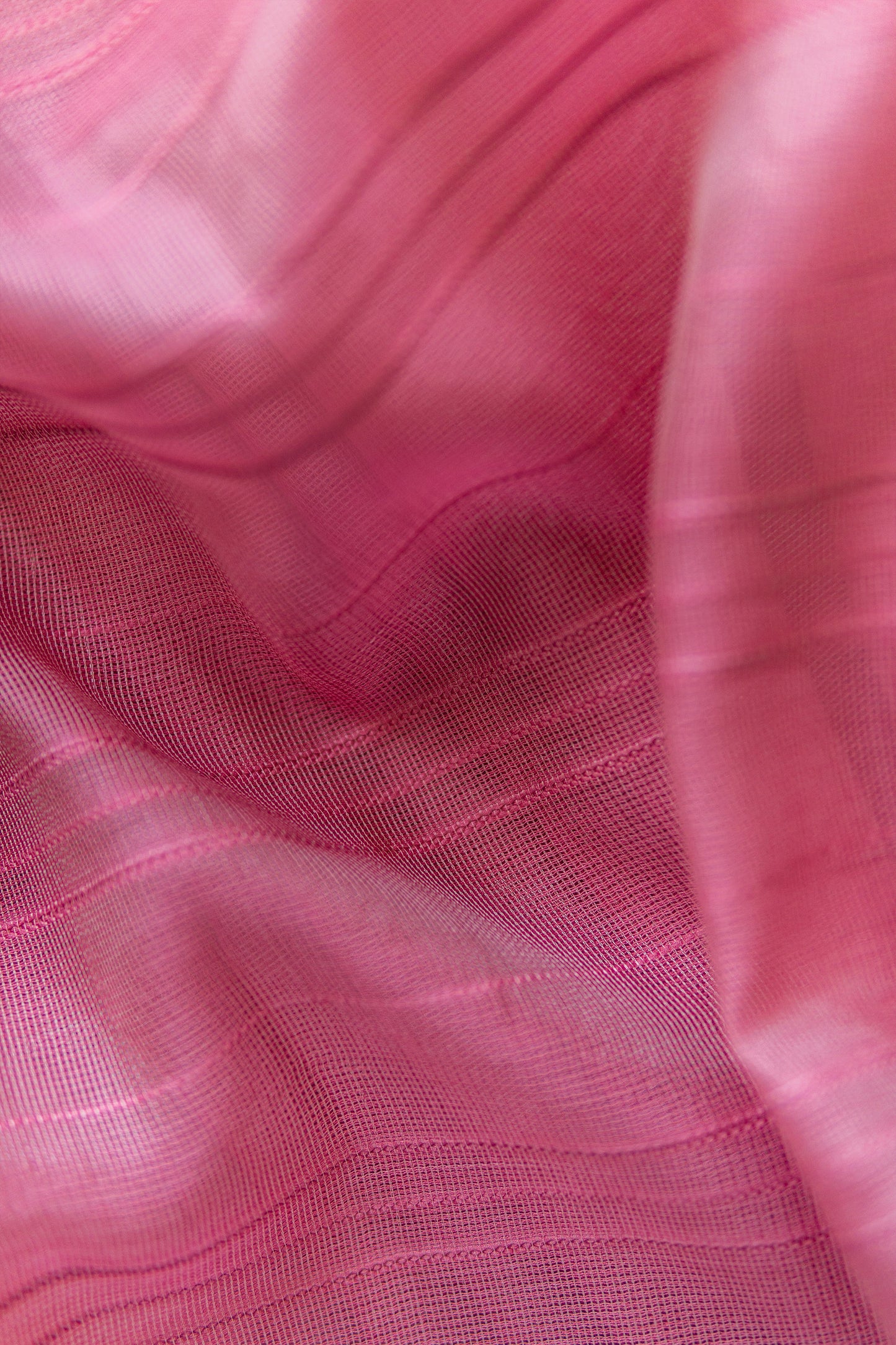 Pink Silk with Mercerised Cotton with Mock Leno Weave Saree