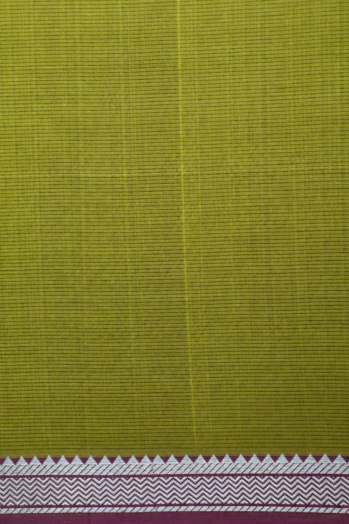 Marigold Yellow Mangalagiri Silk Cotton with Silver and Rose Pink Border Saree