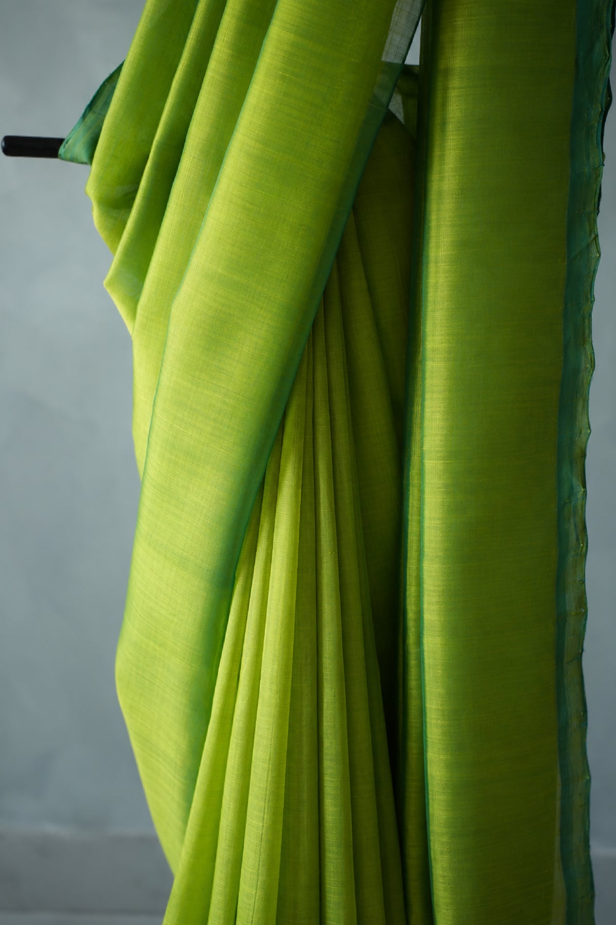 Tender Green Plain Mangalagiri Silk Cotton Saree