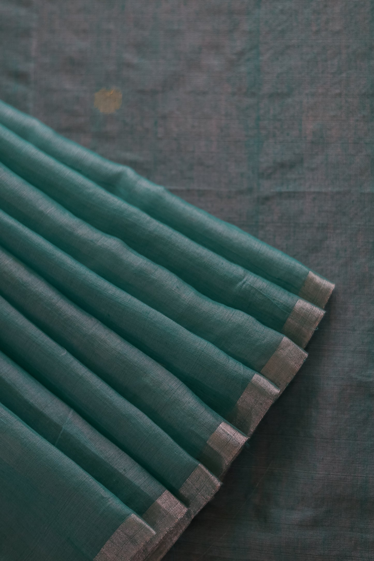 Green Silk Khadi All Over Polka Bengal Jala Pallu Saree