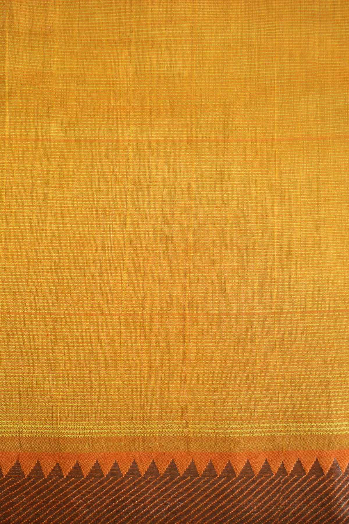 Fanta Orange Mangalagiri Silk Cotton with Silver Zari Border
