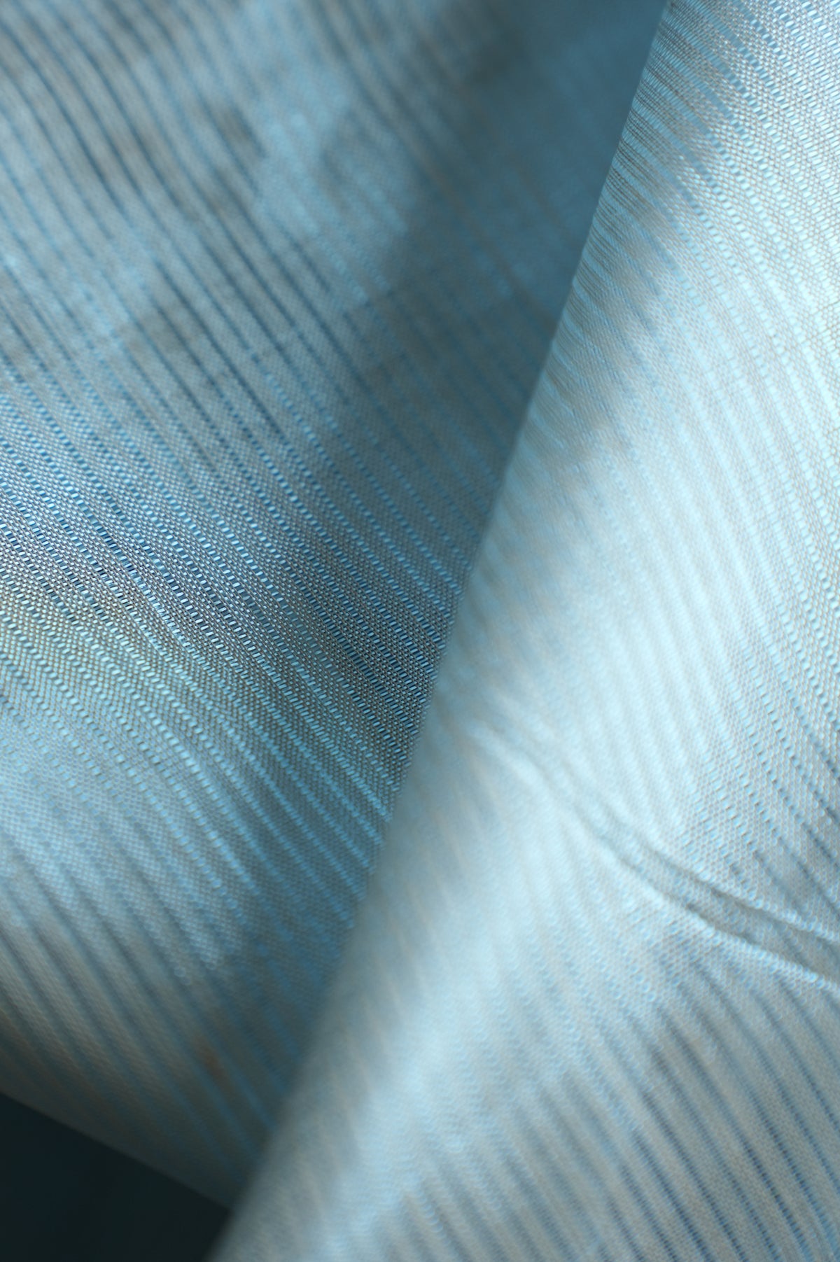 Pastel Powder Blue Mangalagiri Silk Cotton Saree with Lavender-Grey Silver Zari Border