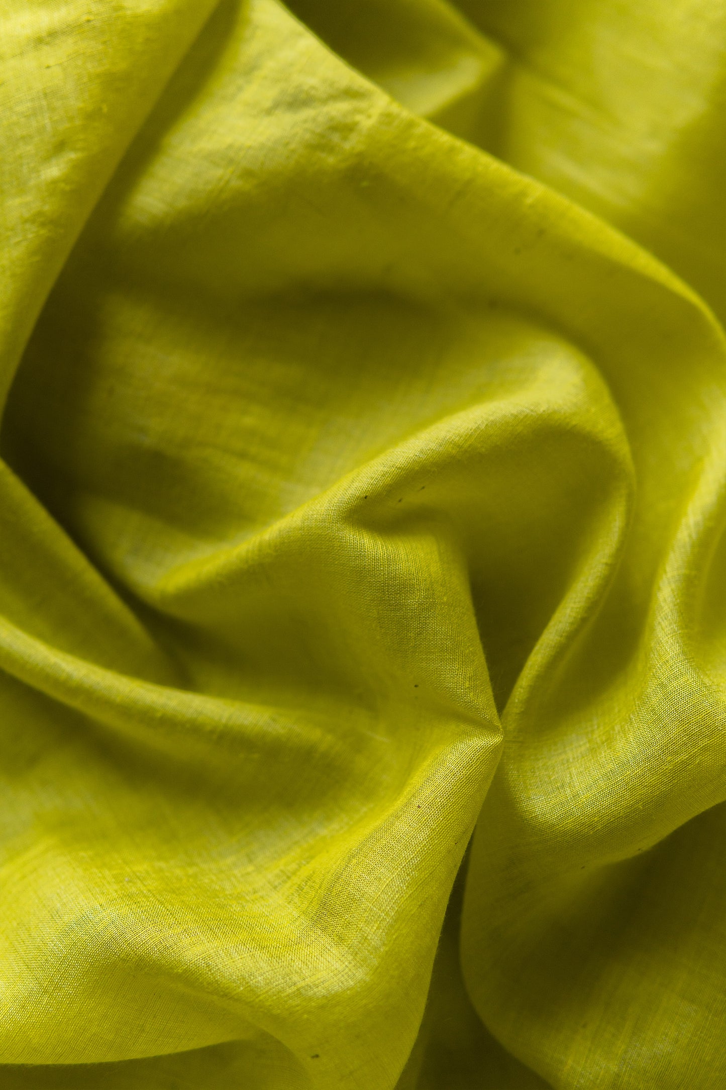 Lemon Green Tussar Silk with Small Zari Border Saree