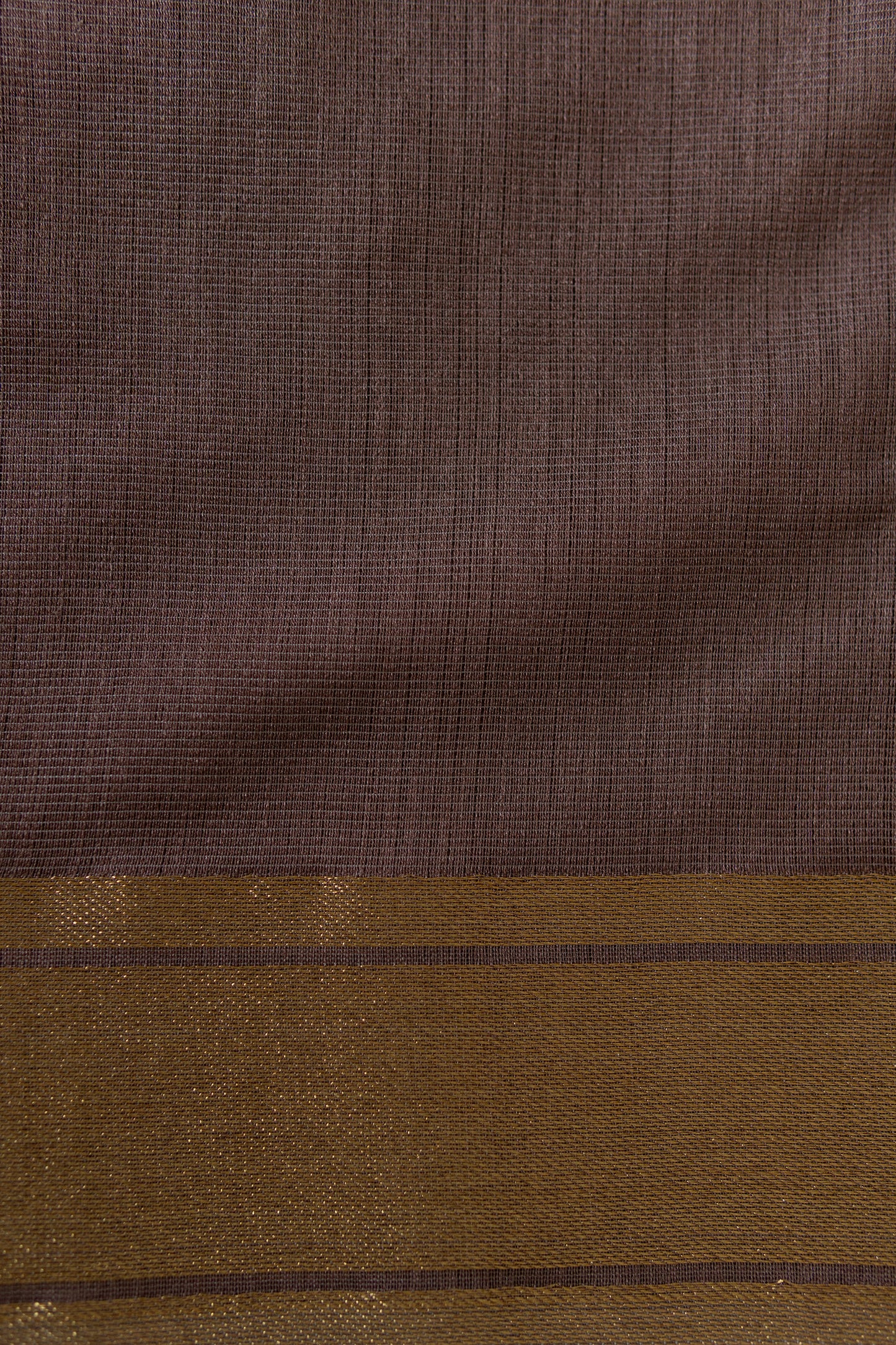 Purple Silk Khadi Plain Body with Zari Border Saree