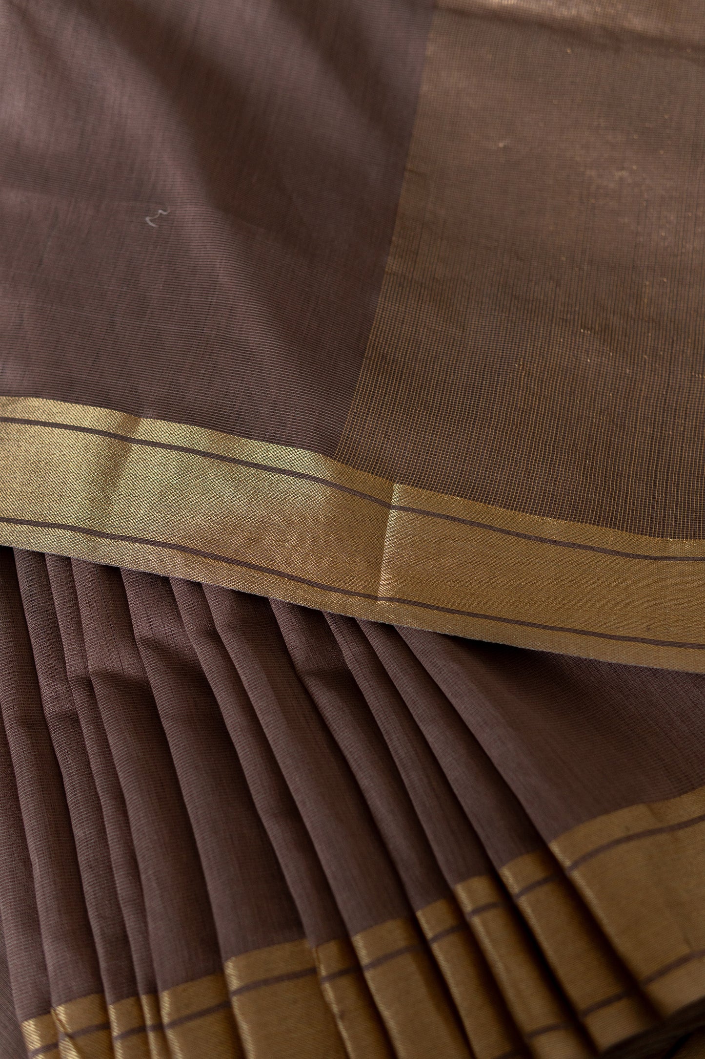 Purple Silk Khadi Plain Body with Zari Border Saree