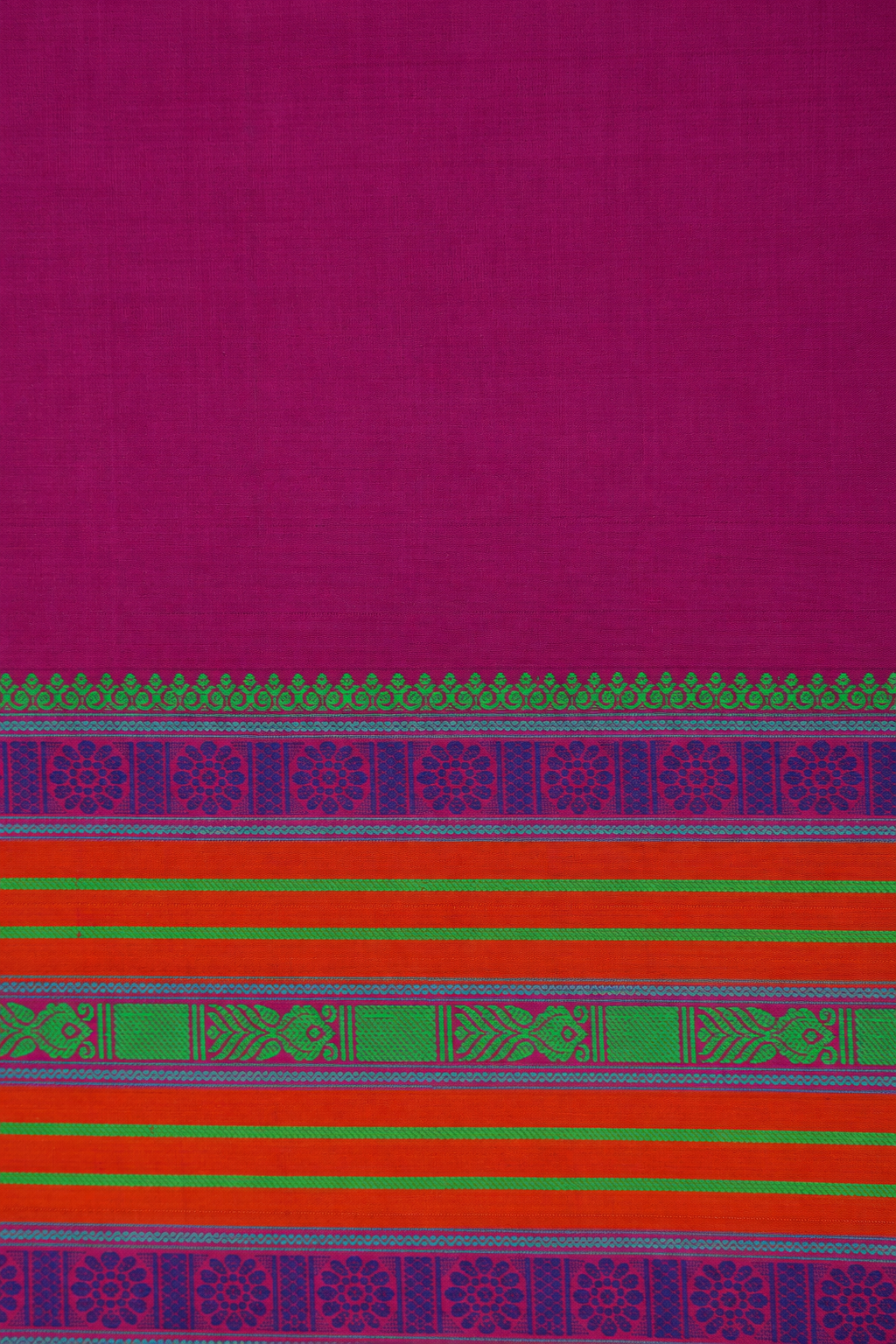 Purple Kanjivaram Silk Saree with Multicolour Thread Work Border