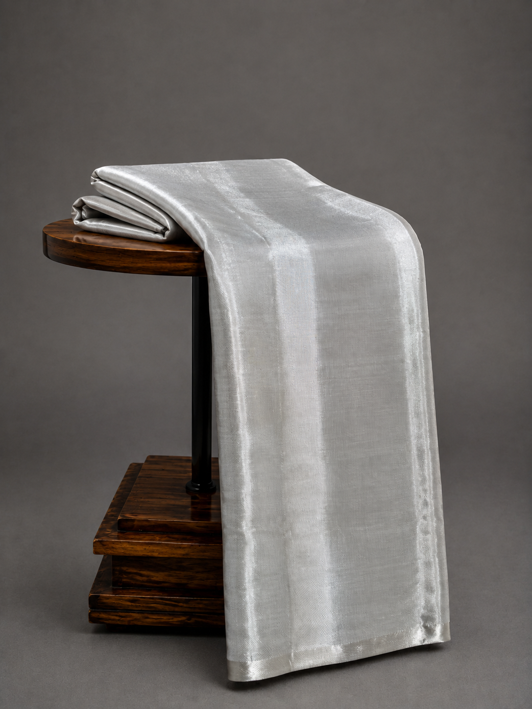 Lusture Plain Silver Tissue Material