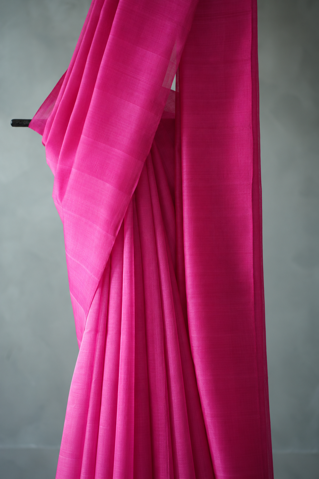 Hot Pink Plain Mangalagiri Silk Cotton Saree