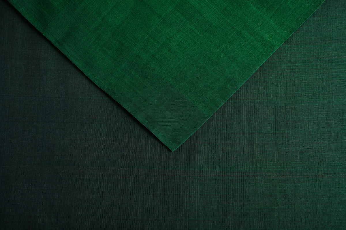 Emerald Green Plain Mangalagiri Silk Cotton Saree