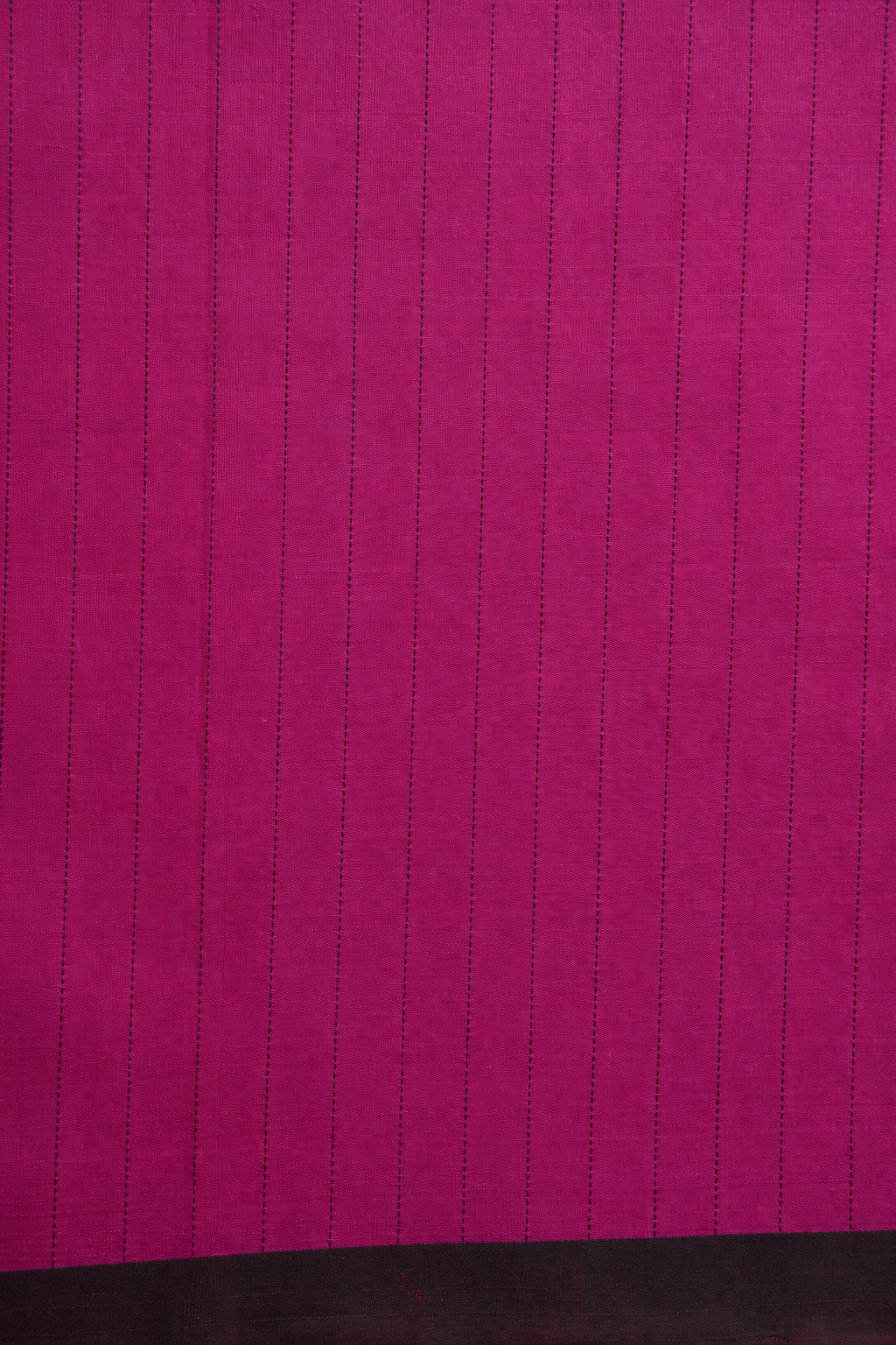 Magenta Pink Kanjivaram Silk with Black Thread Work Border Saree