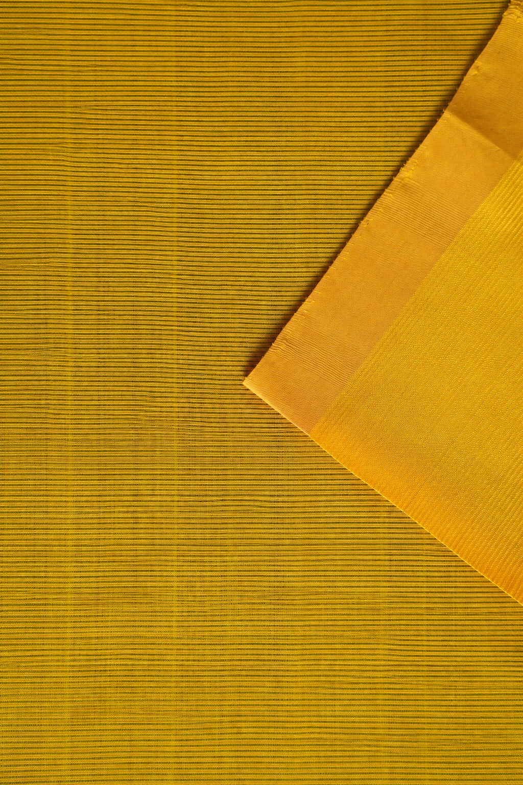 Chrome Yellow Plain Mangalagiri Silk Cotton Saree