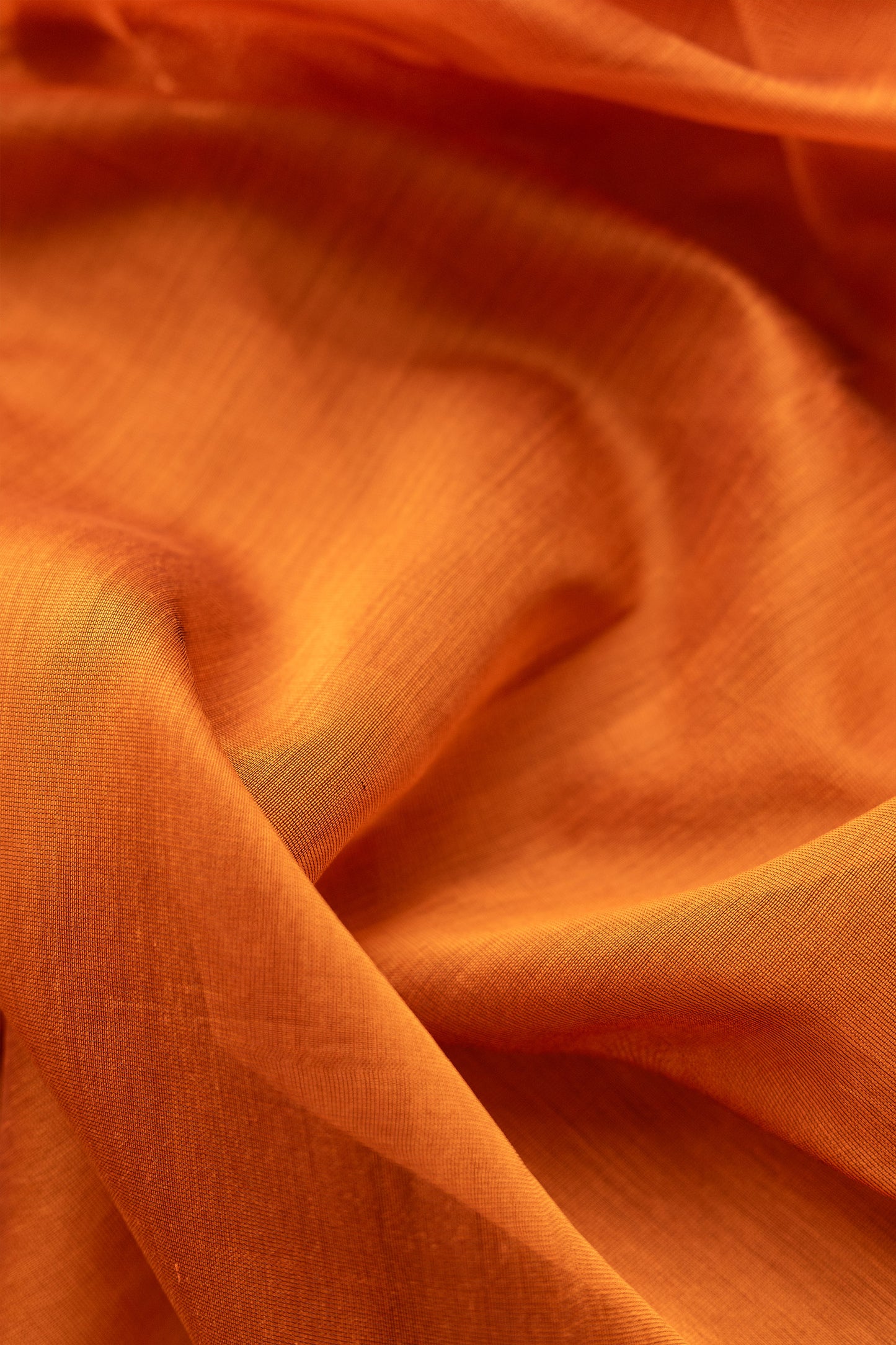 Orange Silk Cotton with Large Stripes Pallu Saree