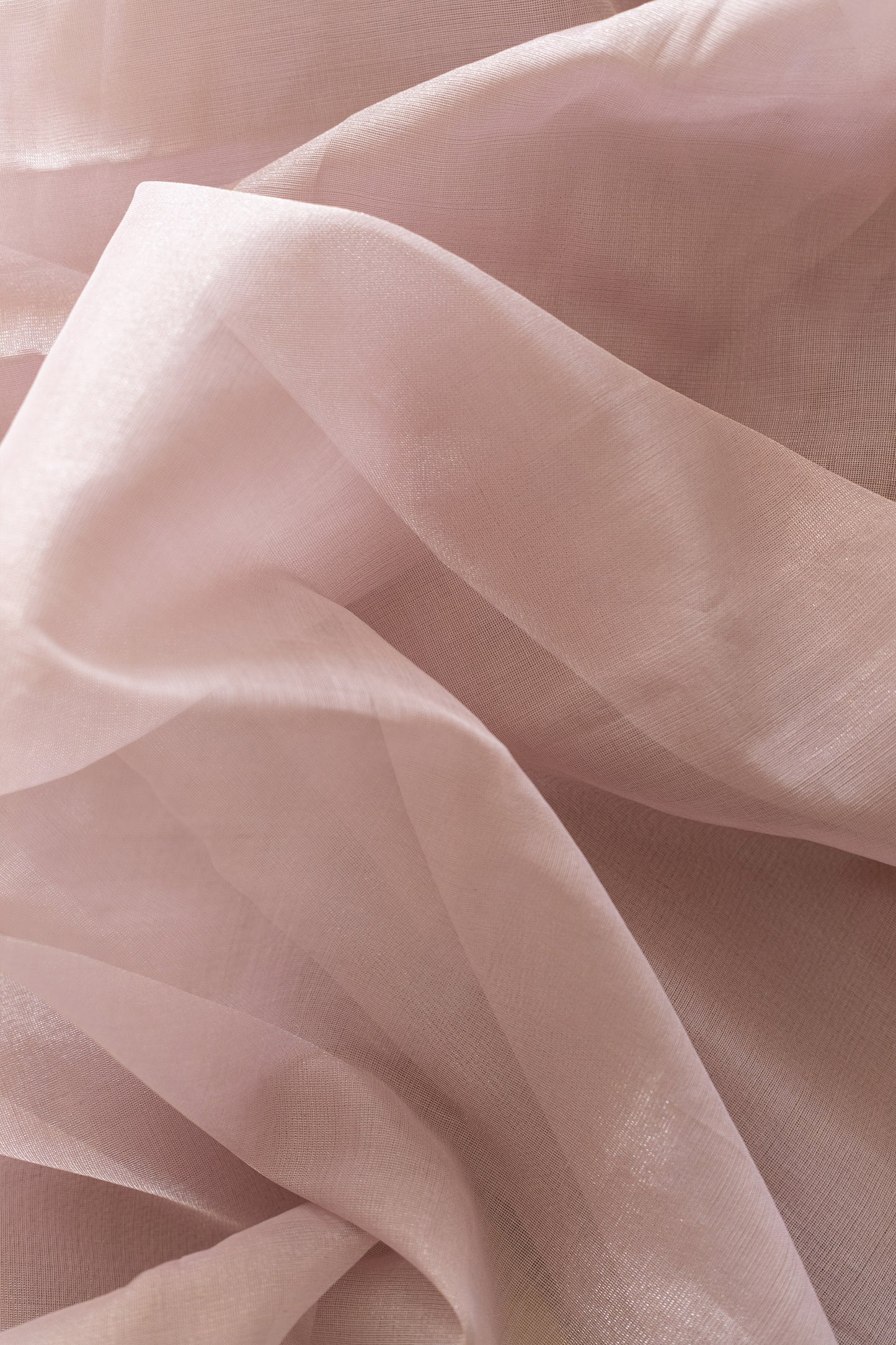 Light Pink Silk Tissue with Mercerised Cotton Temple Border Saree