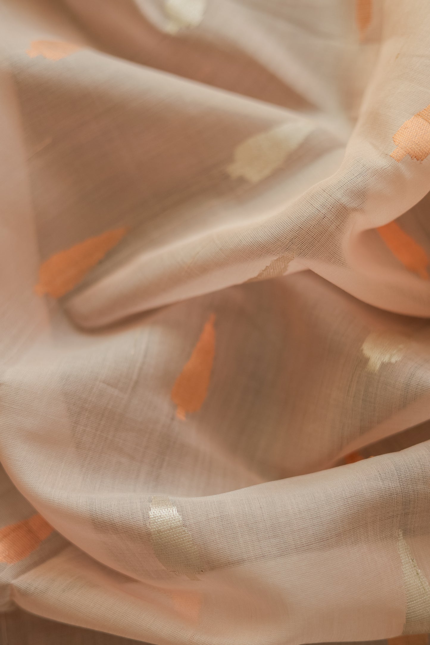 Baby Pink Silk Cotton All Over Spade Motif Saree