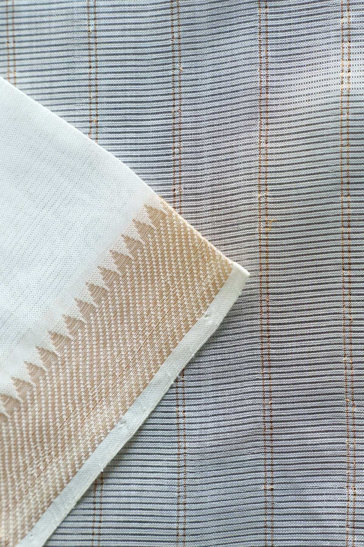 Ivory with Beige Border Mangalagiri Silk Cotton Saree