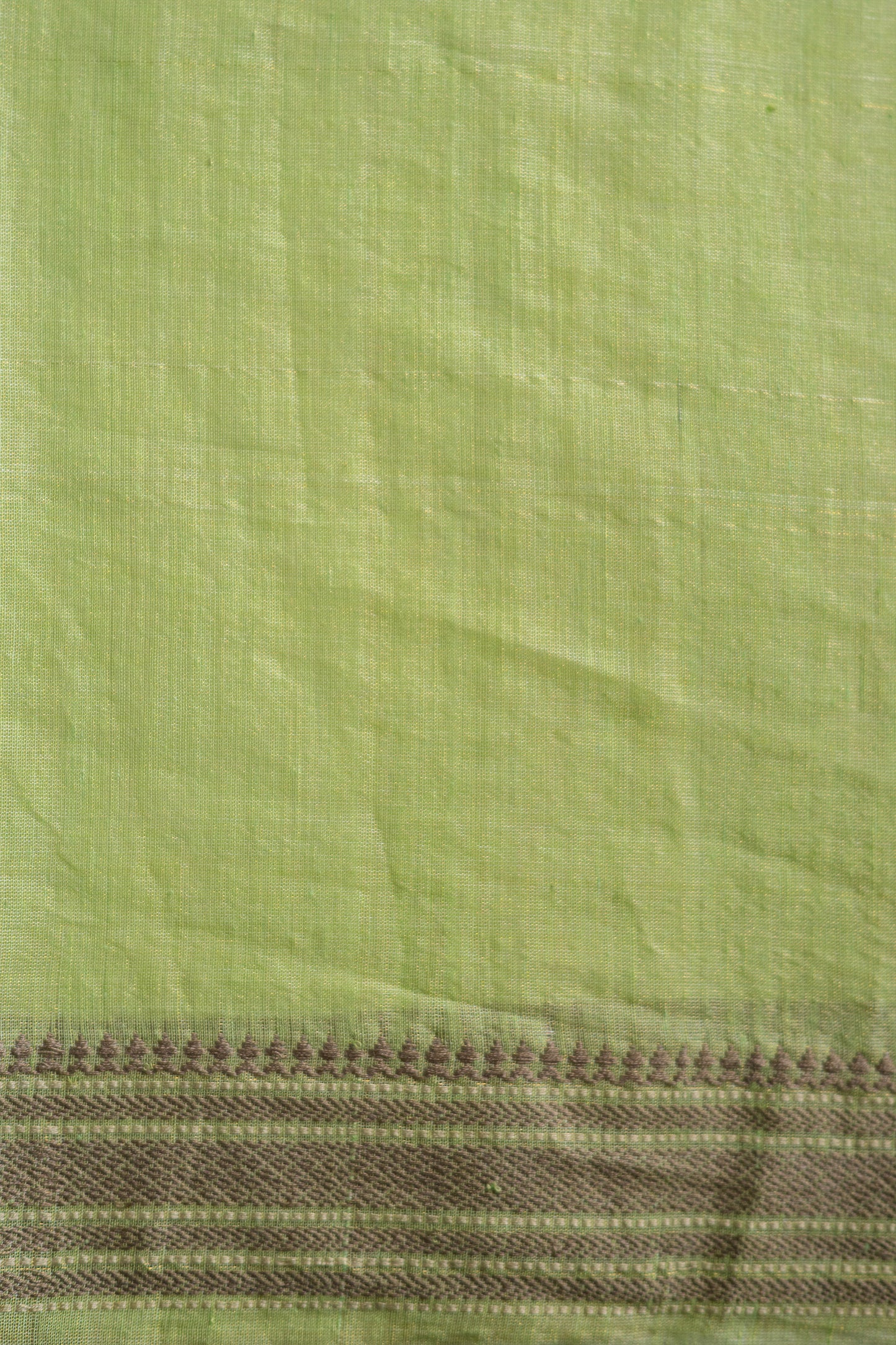 Light Green Silk Tissue Khadi with Dobby Border Saree