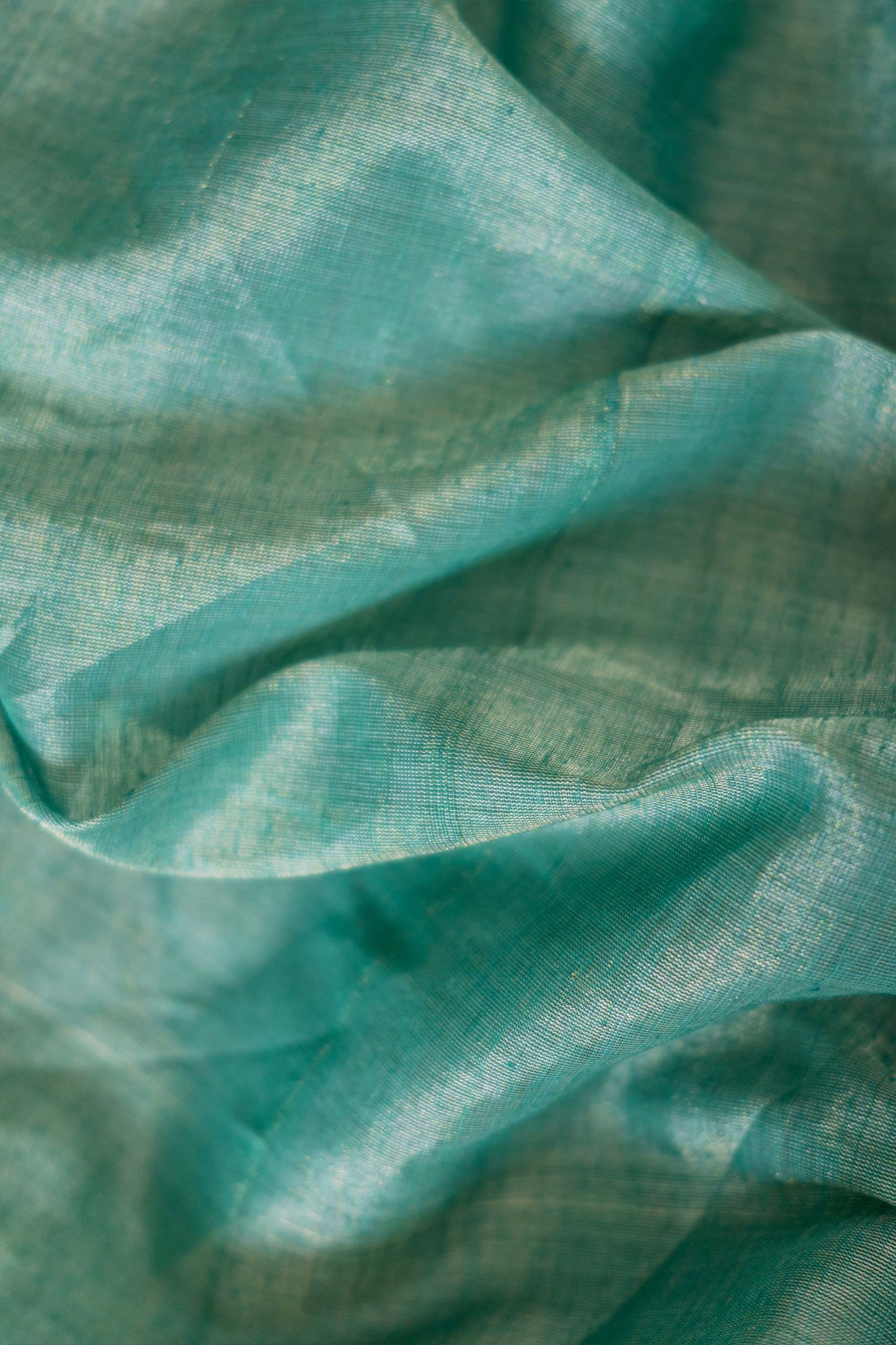 Green Silk Tissue Khadi Saree with Dobby Border Saree