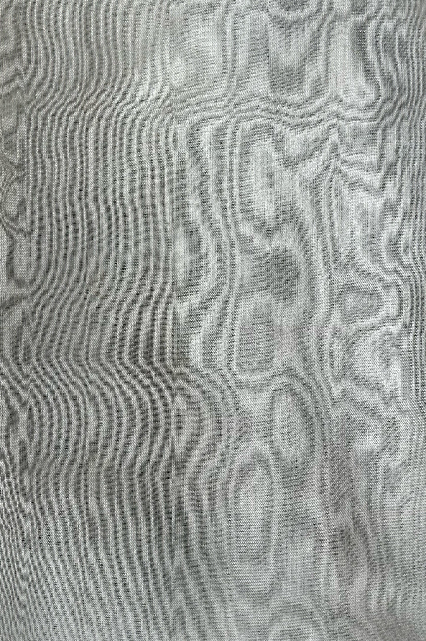 White Fine Chanderi Silk Saree with Gold Zari Buttis and Striped Pallu