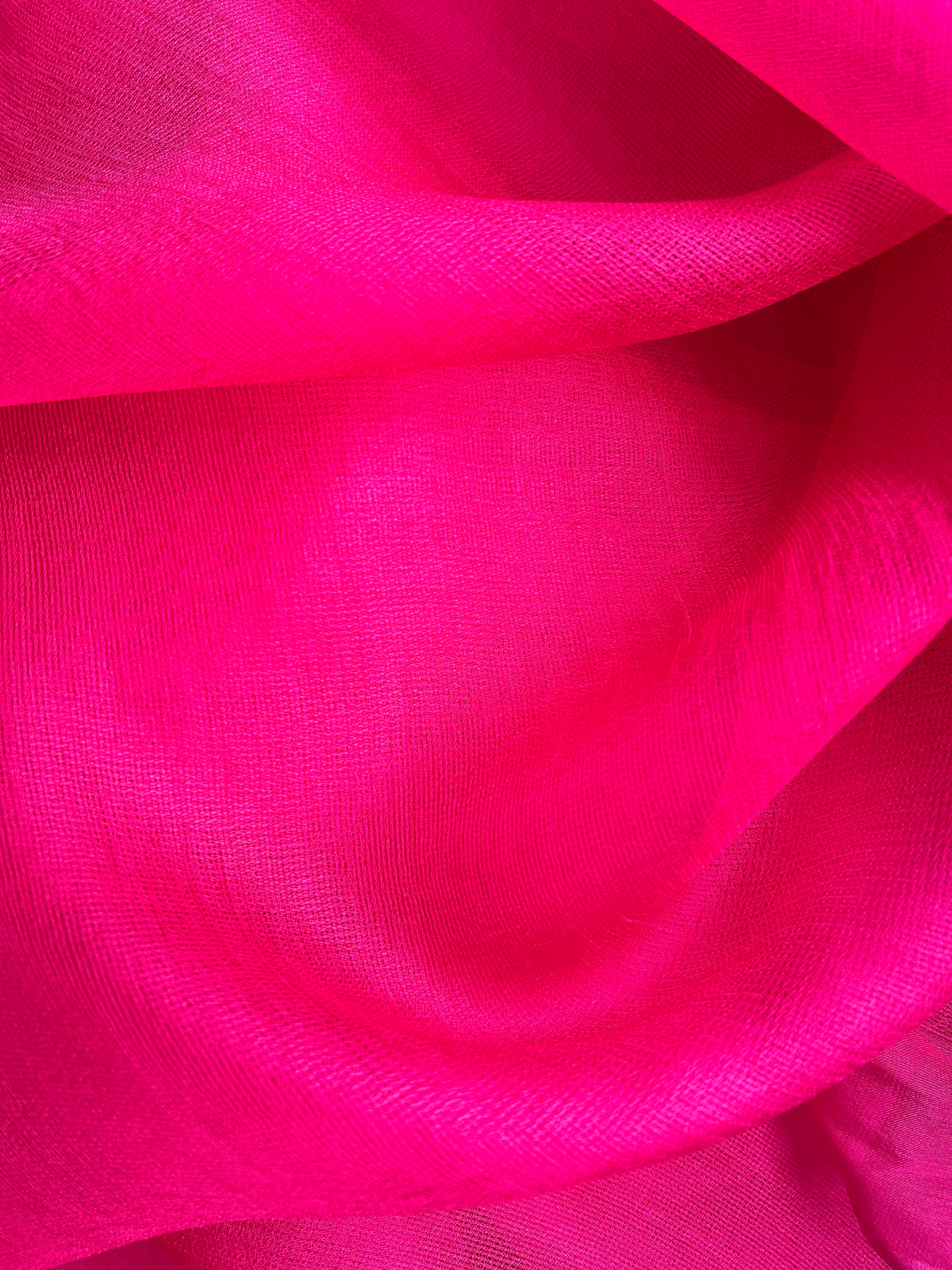 Hot Pink Leno Organza Silk Saree