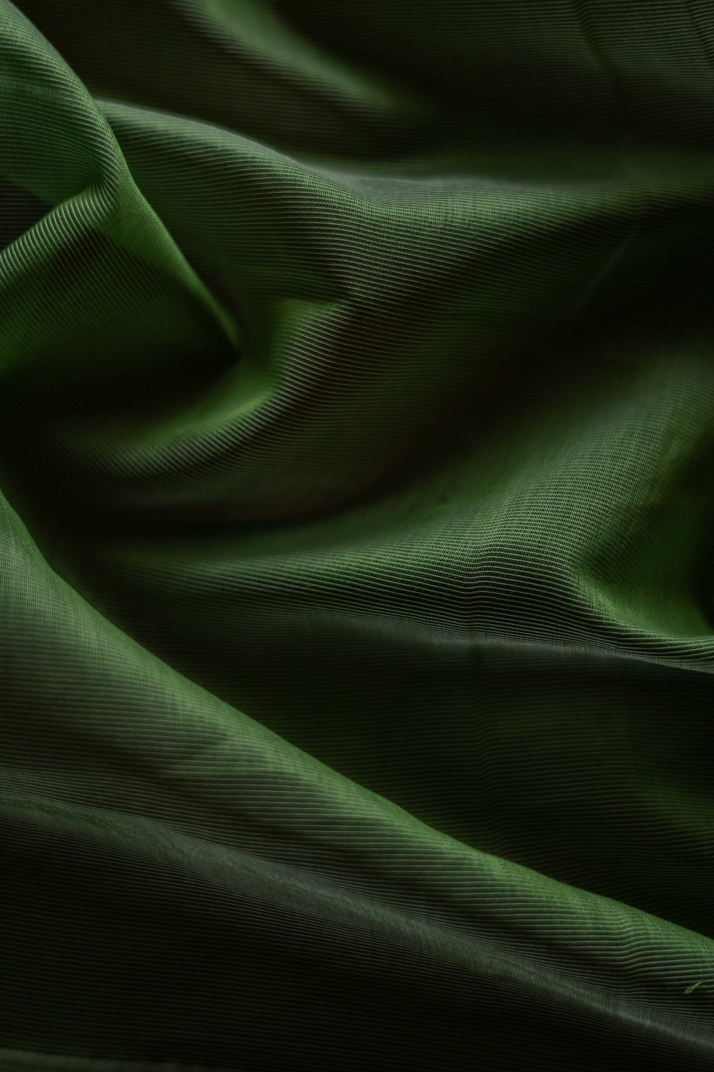 Green Silk Cotton with Barcode Zari Border Saree