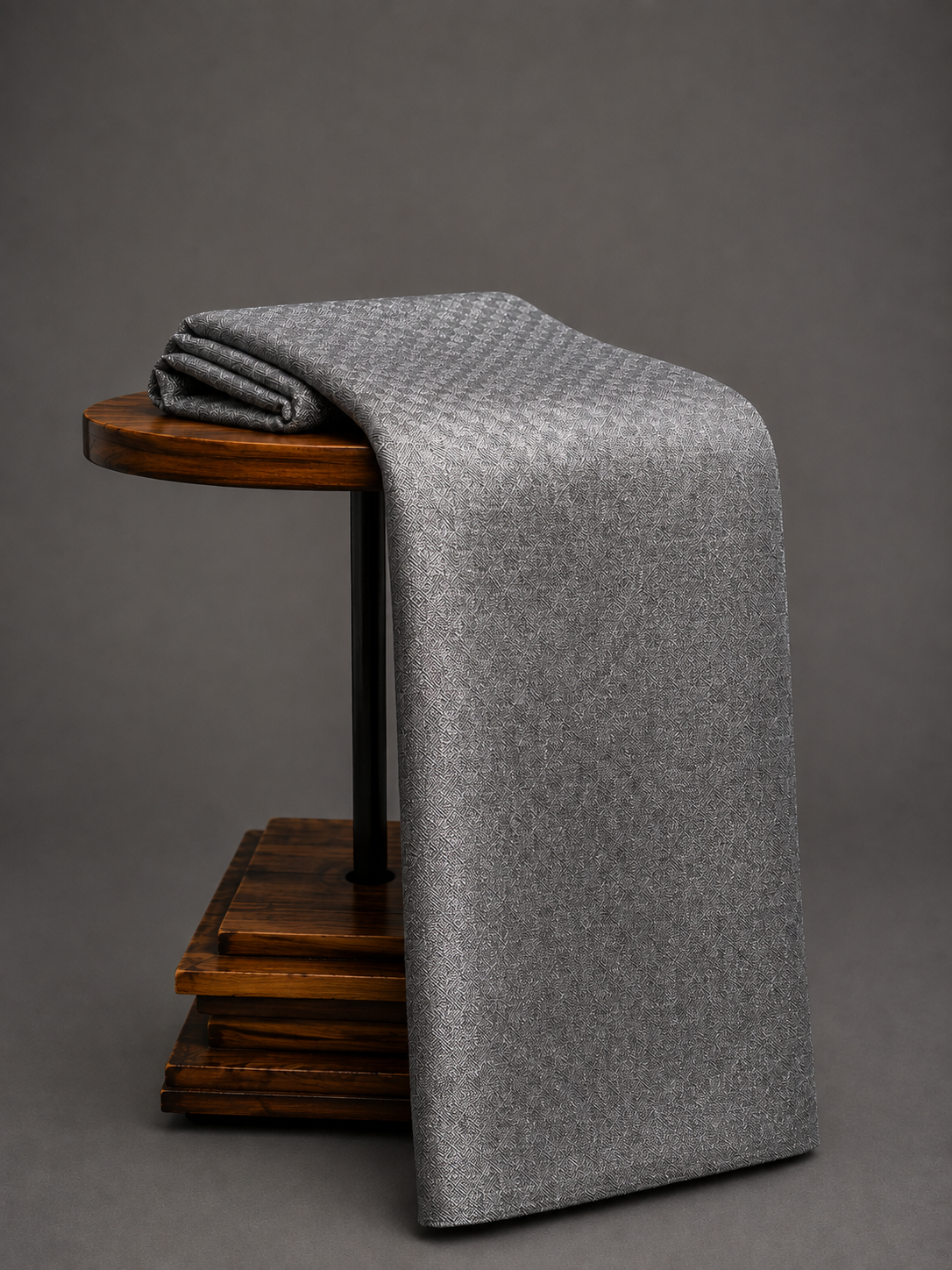 Steel Grey Geometric Tissue Material