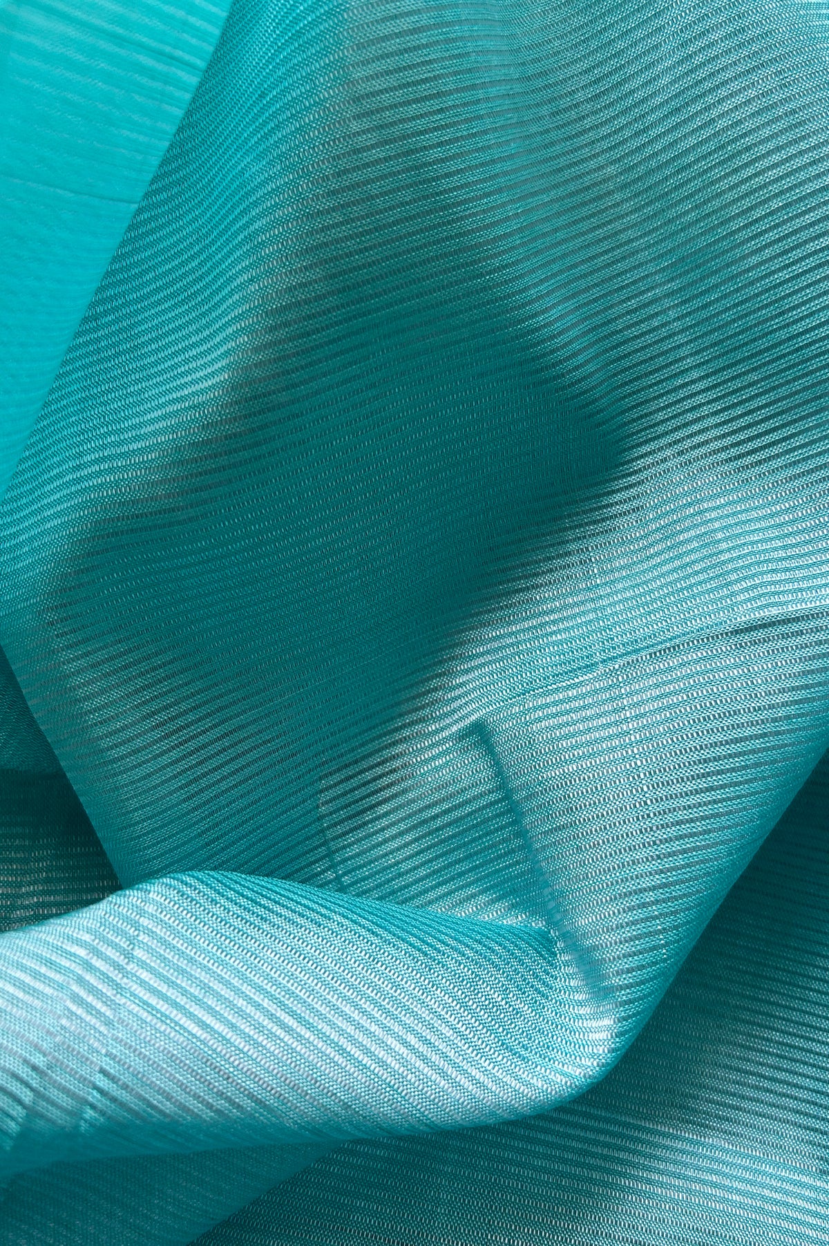 Aqua Blue Plain Mangalagiri Silk Cotton Saree