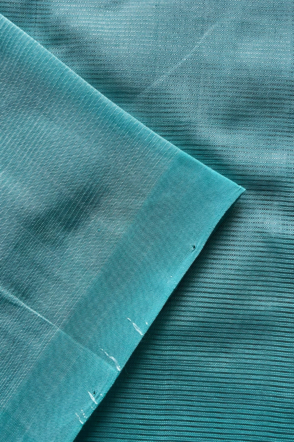 Aqua Blue Plain Mangalagiri Silk Cotton Saree