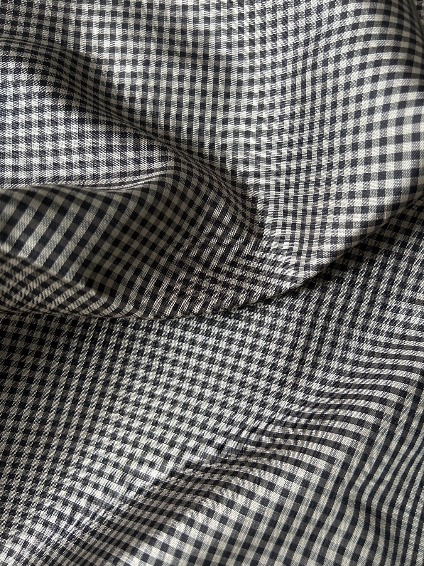 Black and White Micro-Check Handwoven Silk Saree with Gold Zari Pallu