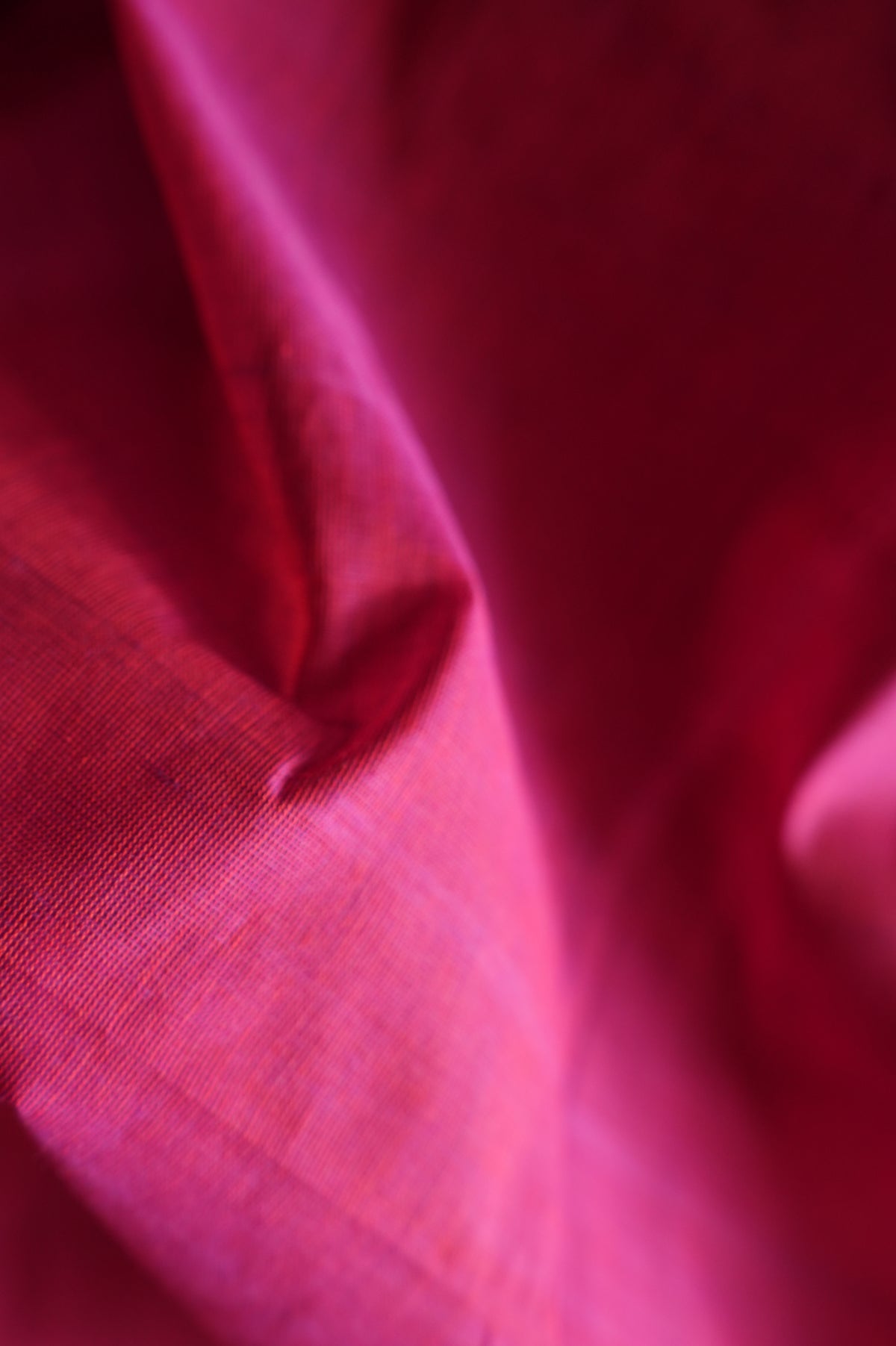 Deep Pink Kanchi Cotton with Beige and Pink Border Saree