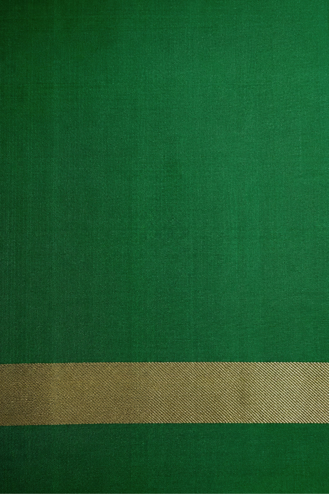 Green and White Micro-Check Silk Saree with Gold Zari Pallu