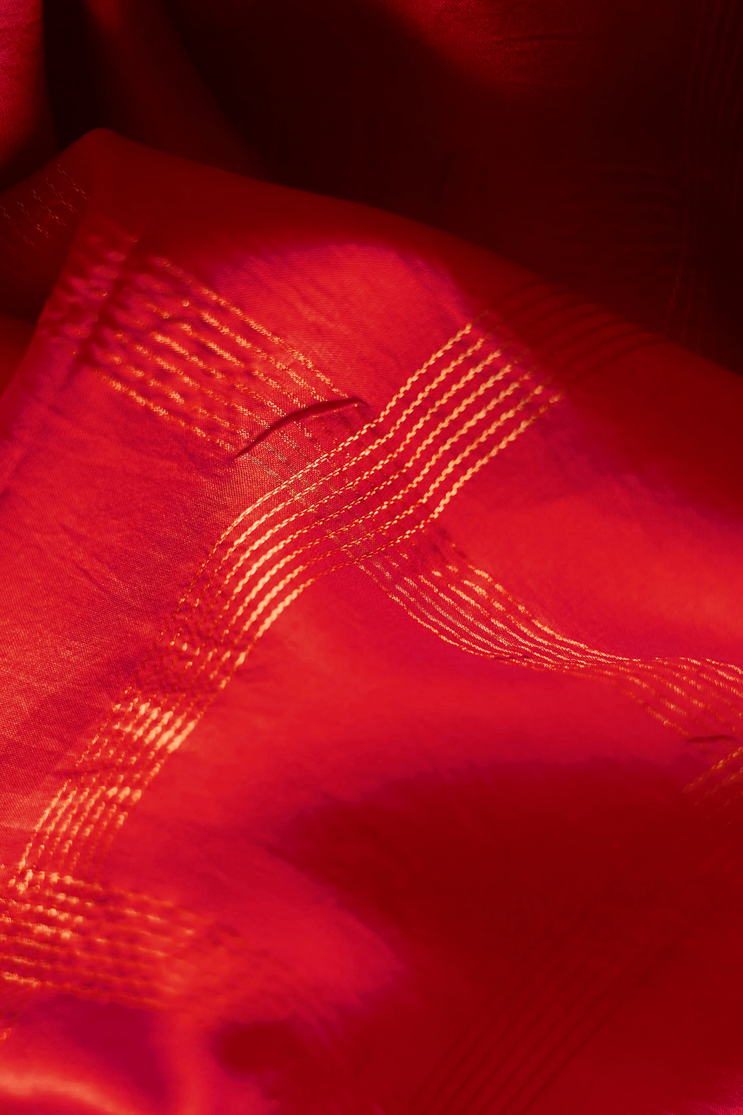 Bright Red Pure Banaras Silk Saree