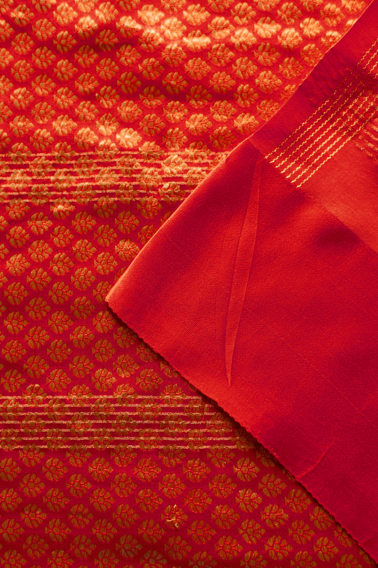 Bright Red Pure Banaras Silk Saree