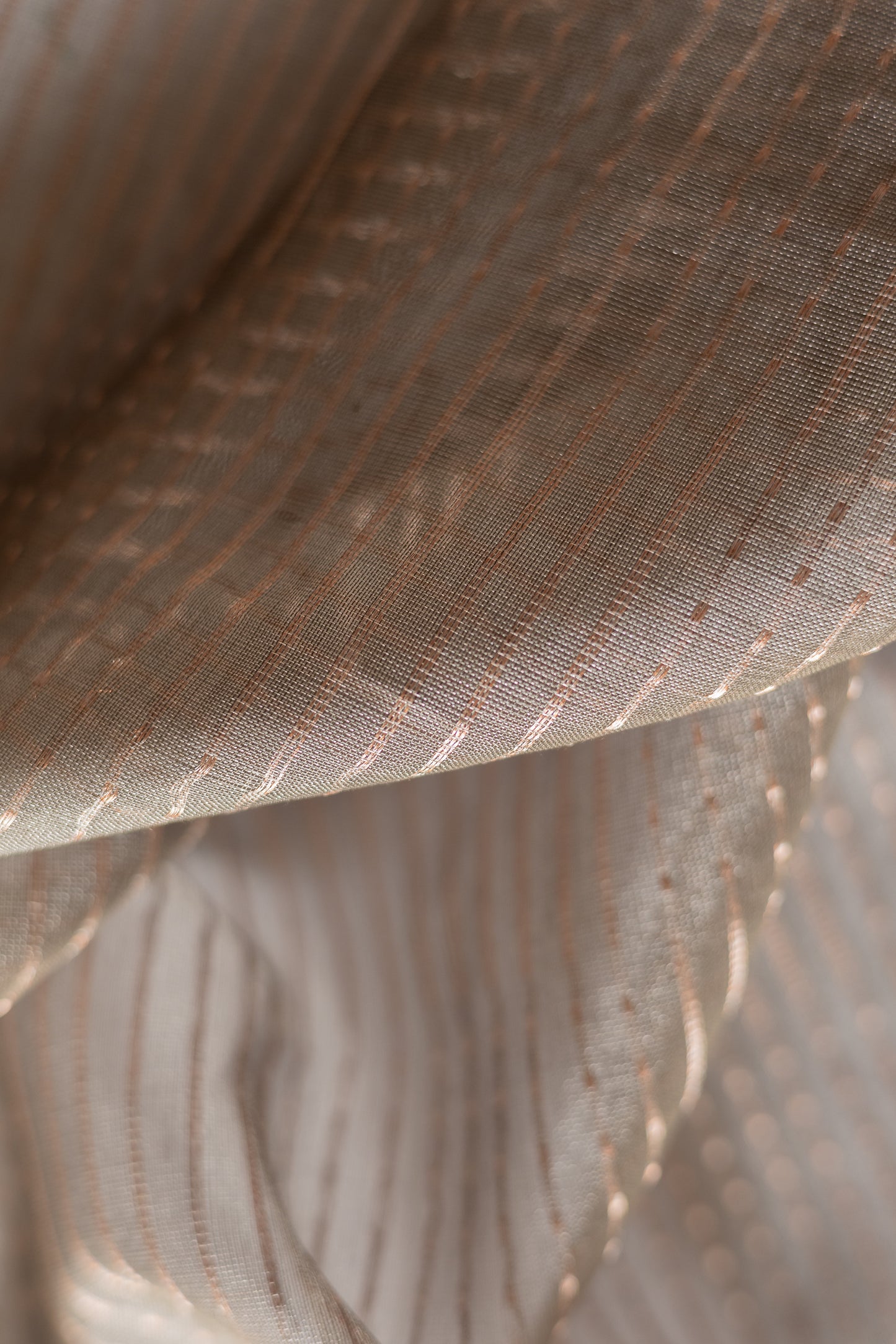 Brown All Over Khapa Dots and Lines Silk Cotton Saree