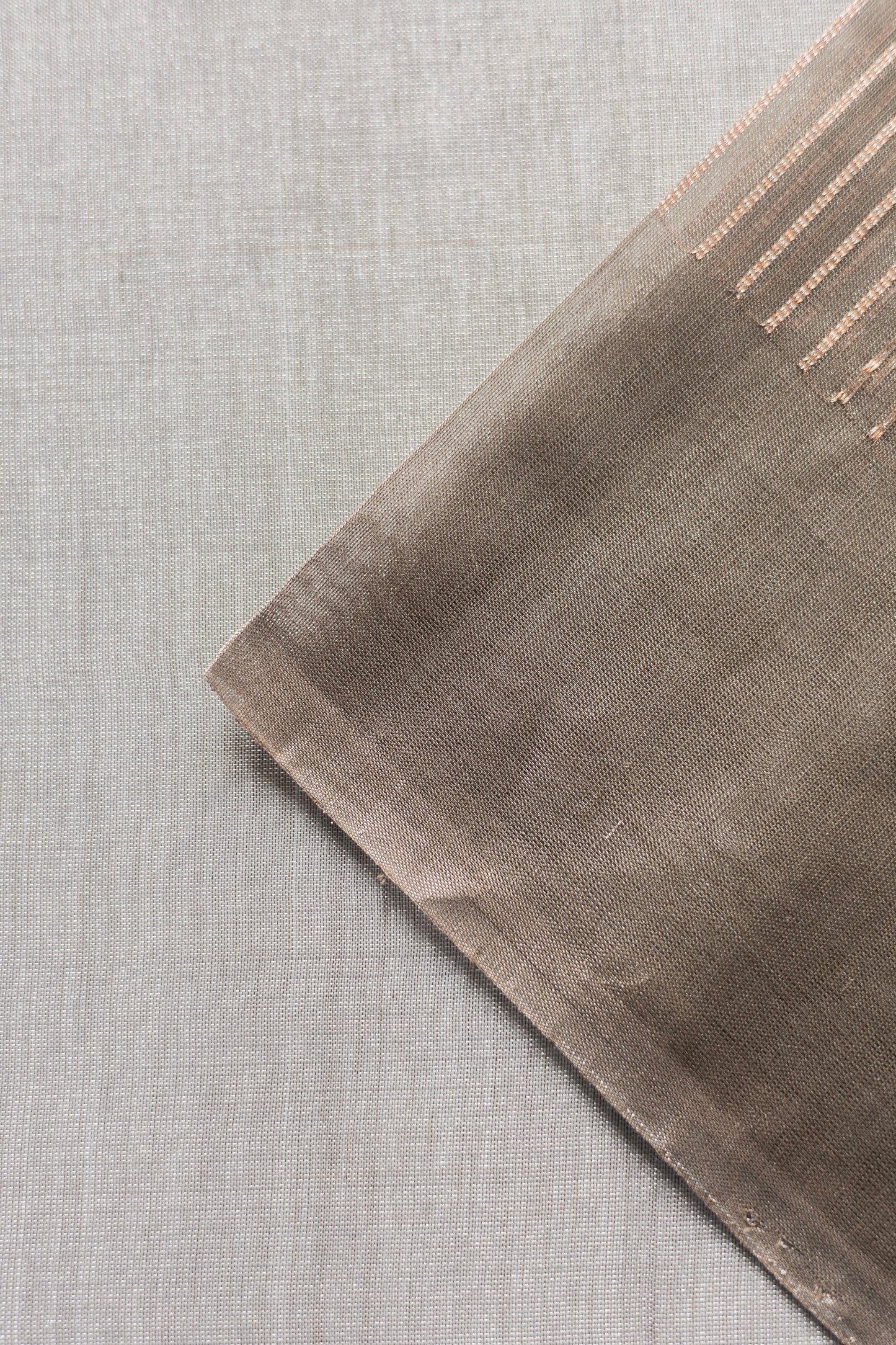 Brown All Over Khapa Dots and Lines Silk Cotton Saree